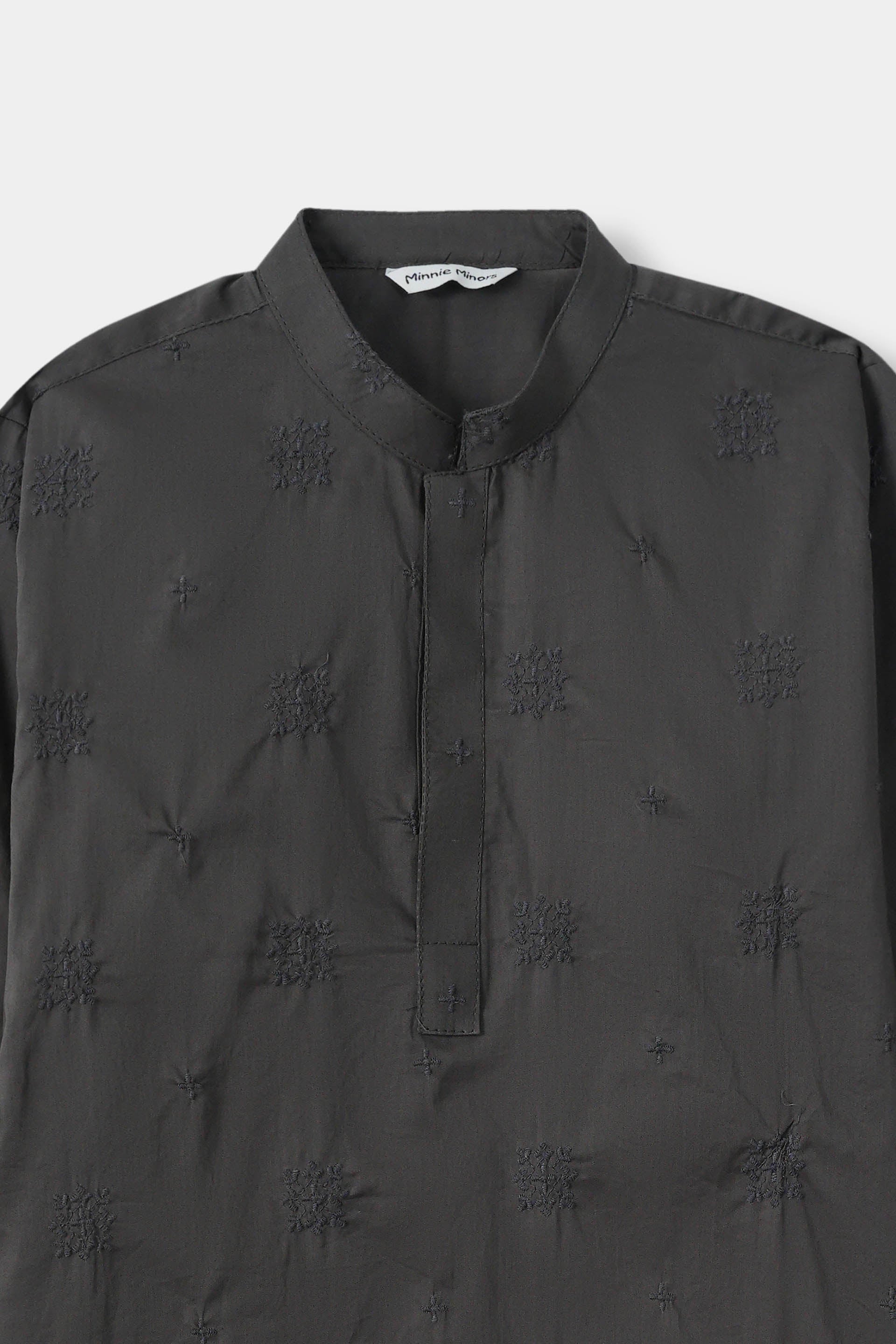 Charcoal Embroidery Kurta (MSKZ-32) - Image 4