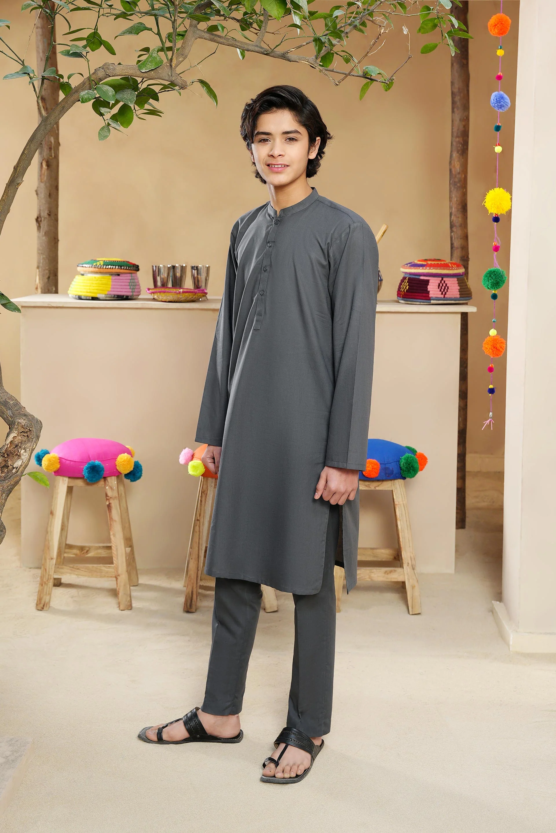 Charcoal Kurta Set (MSKZBS-01) - Image 3