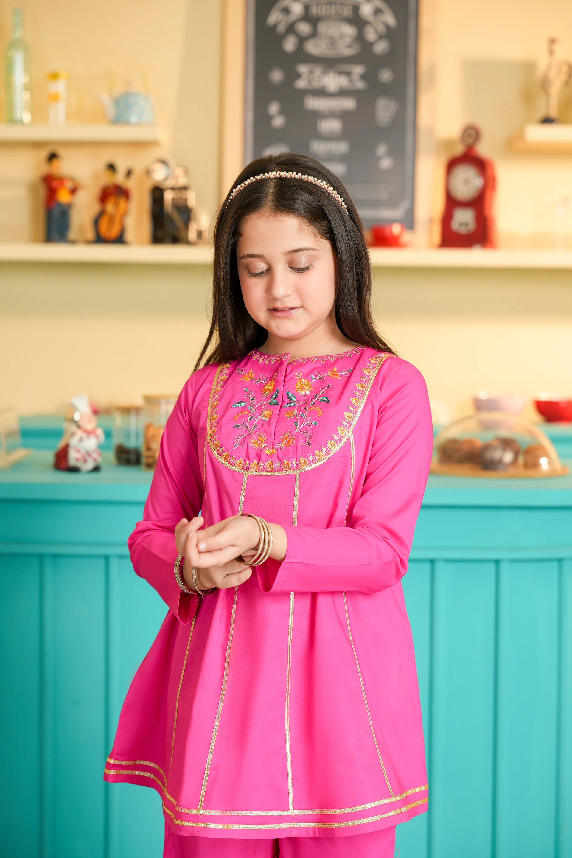 Embroidered Rangeen Kurti With Gharara (RGKS-39) - Image 2