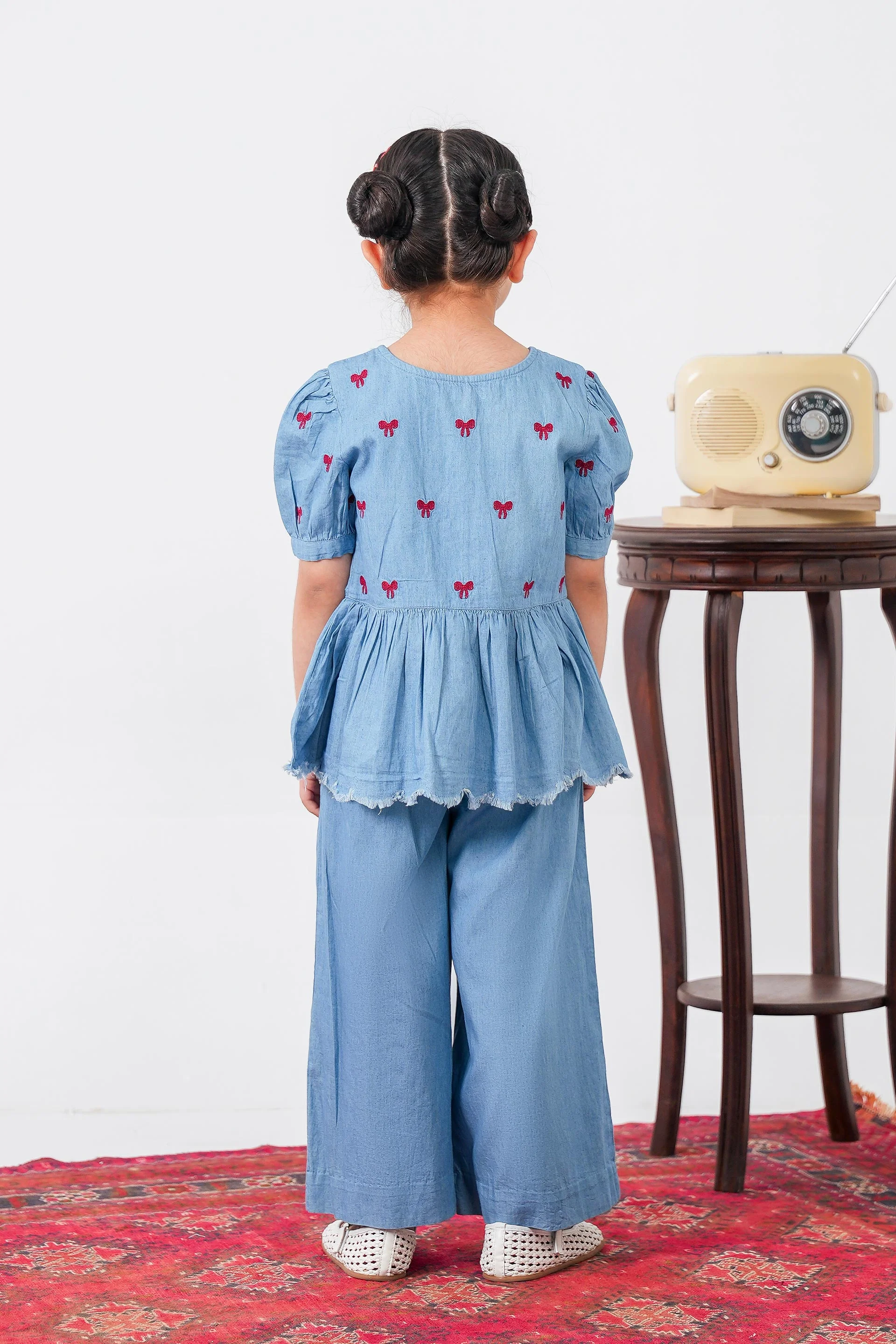 Embroidered Short Shirt With Loose Bottom (FD2-02) - Image 6