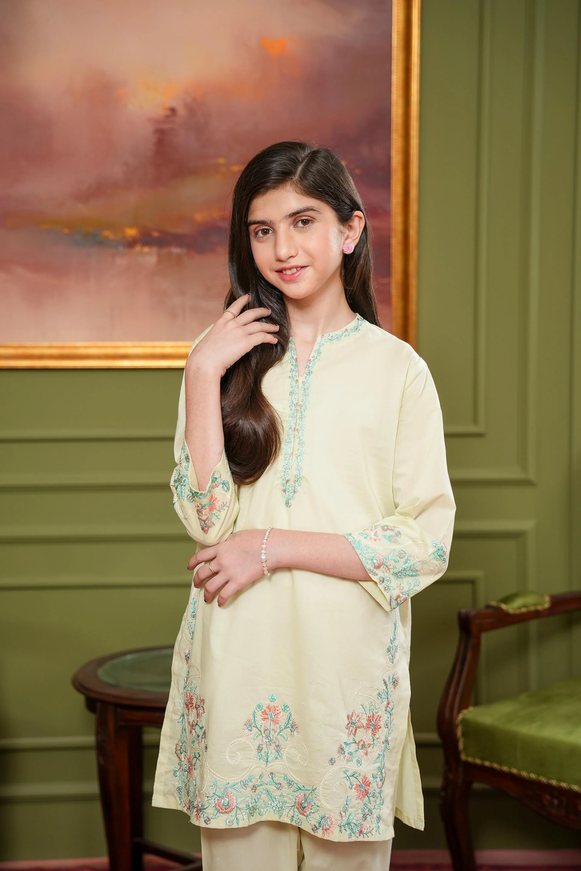 Embroidered Kameez With Trousers (SSEGKS-39) - Image 3