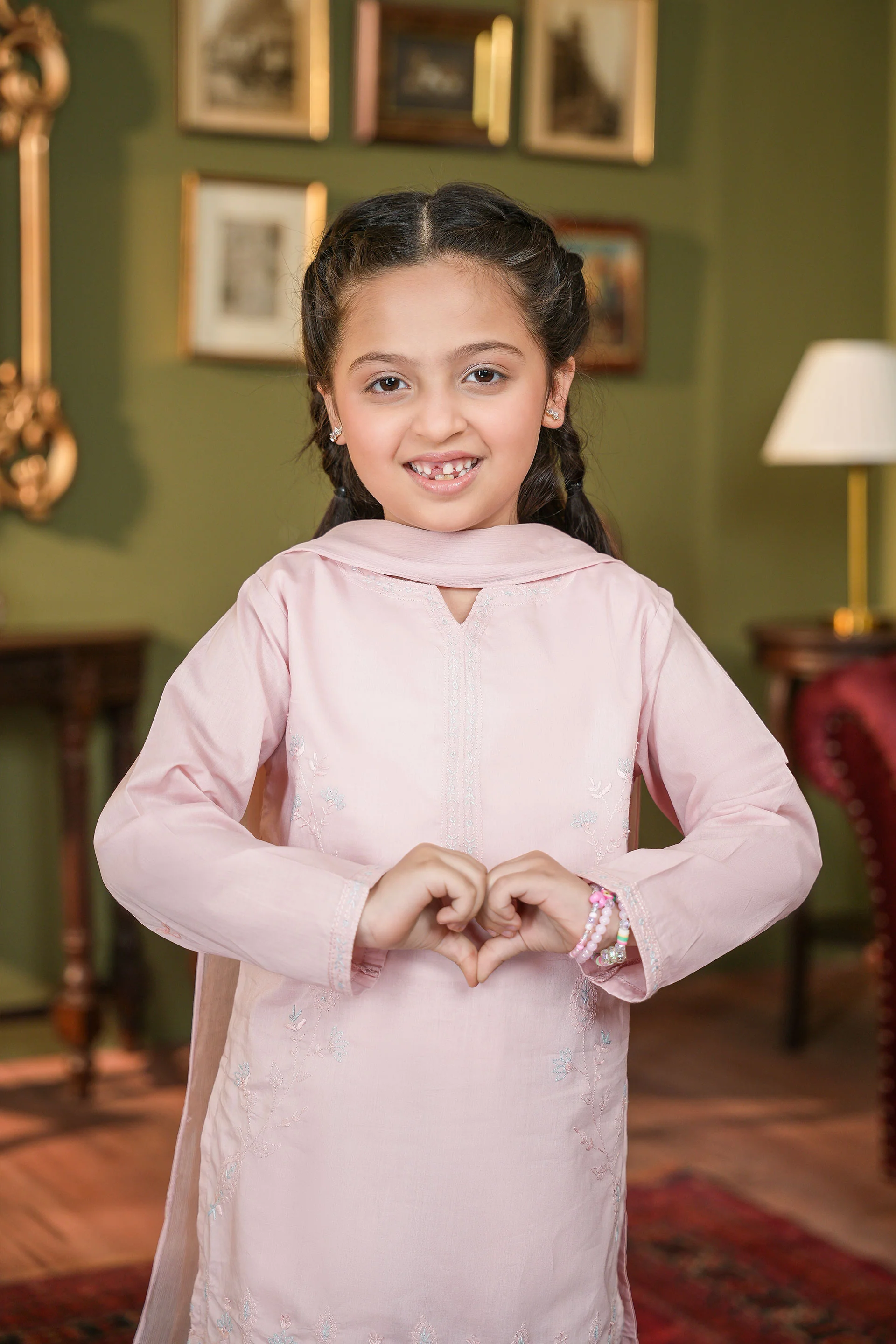Hand Embroidered Kameez Shalwar And Dupatta (GSKH-59) - Image 2