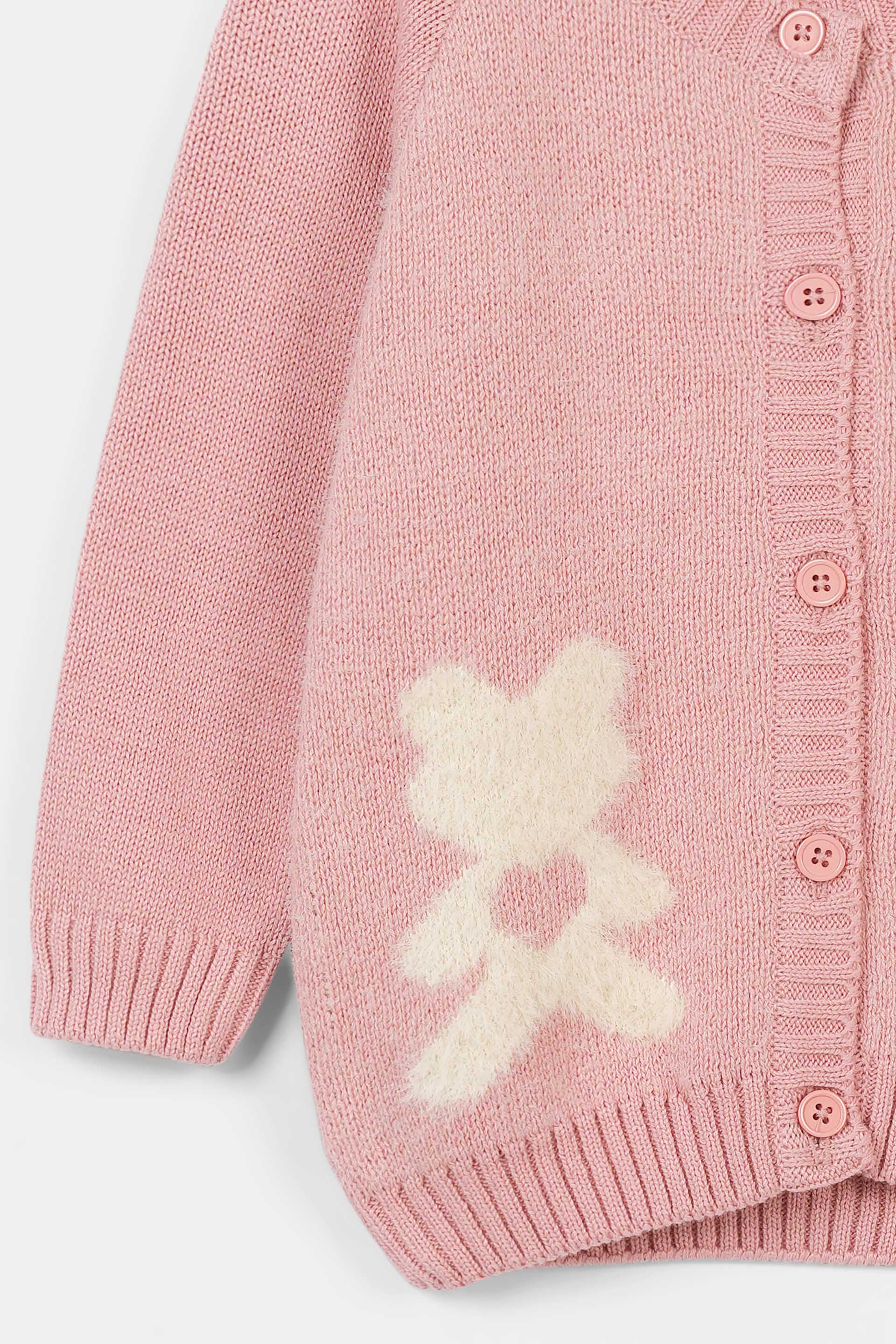 Infant Girls Cabled Sweater With Hand Embroidery (IGMMS-048) - Image 3