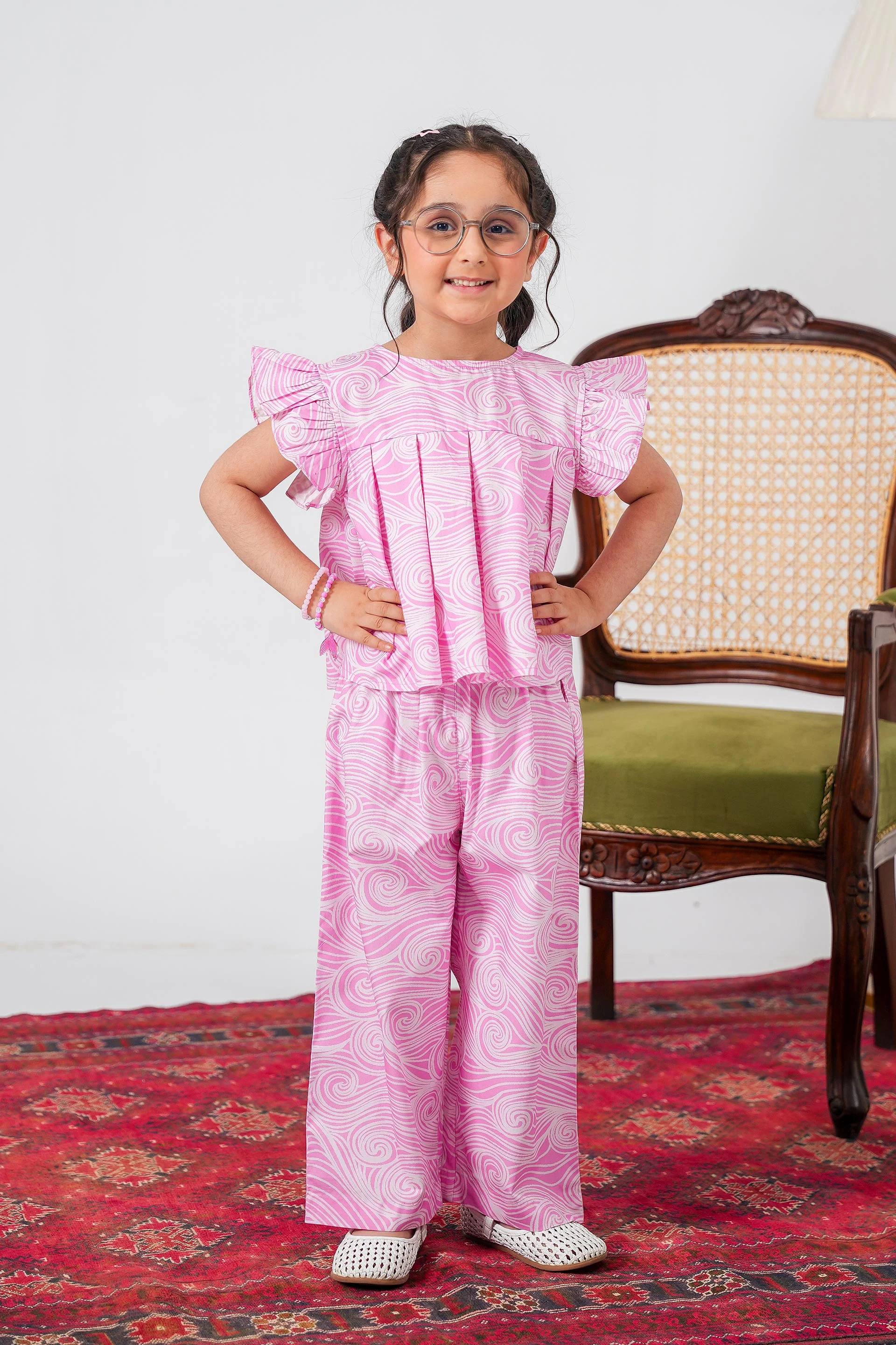 Printed West Set Top & Trousers (DGWS2-03)