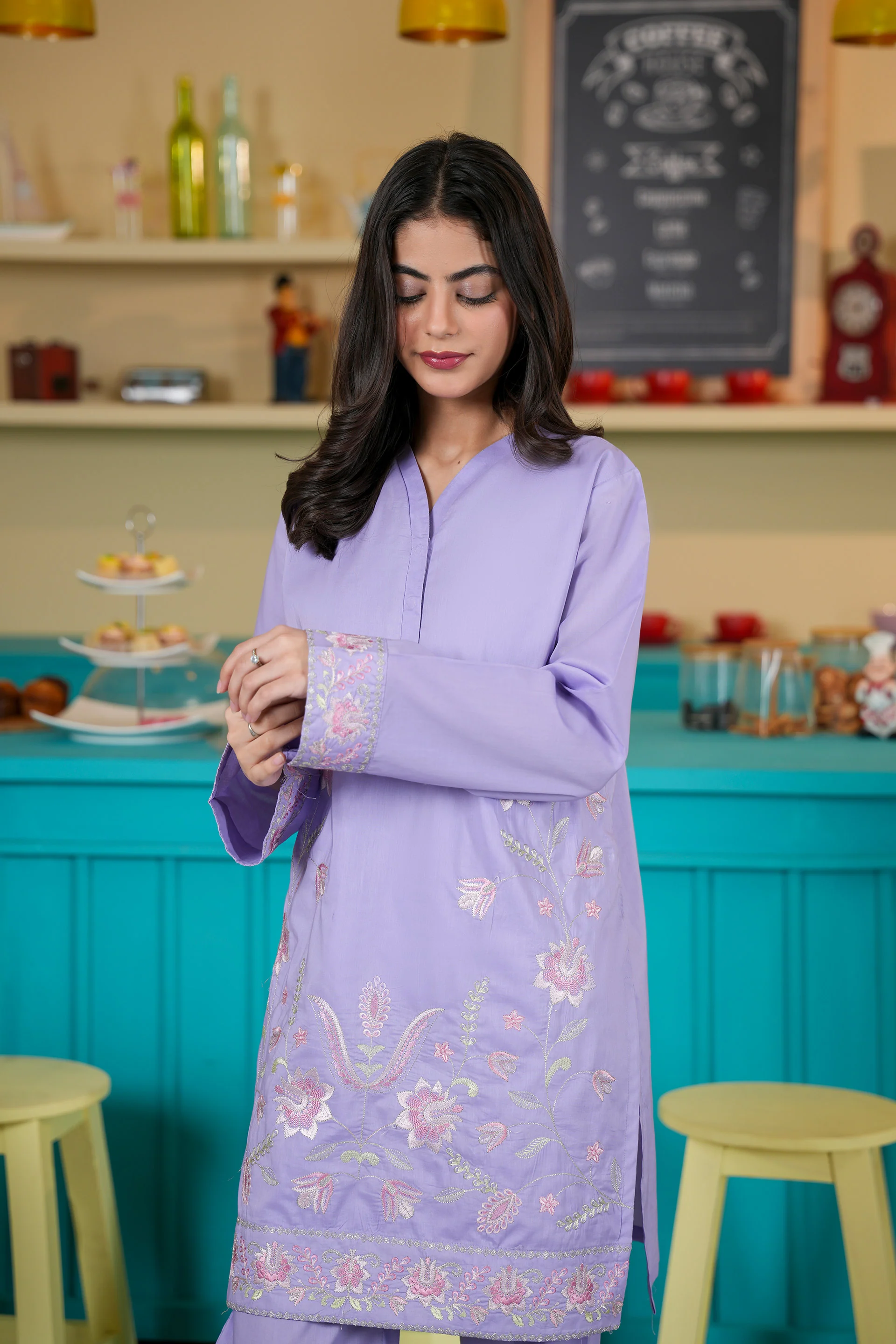 Embroidered Kameez And Trousers (SSEGKS-27) - Image 2
