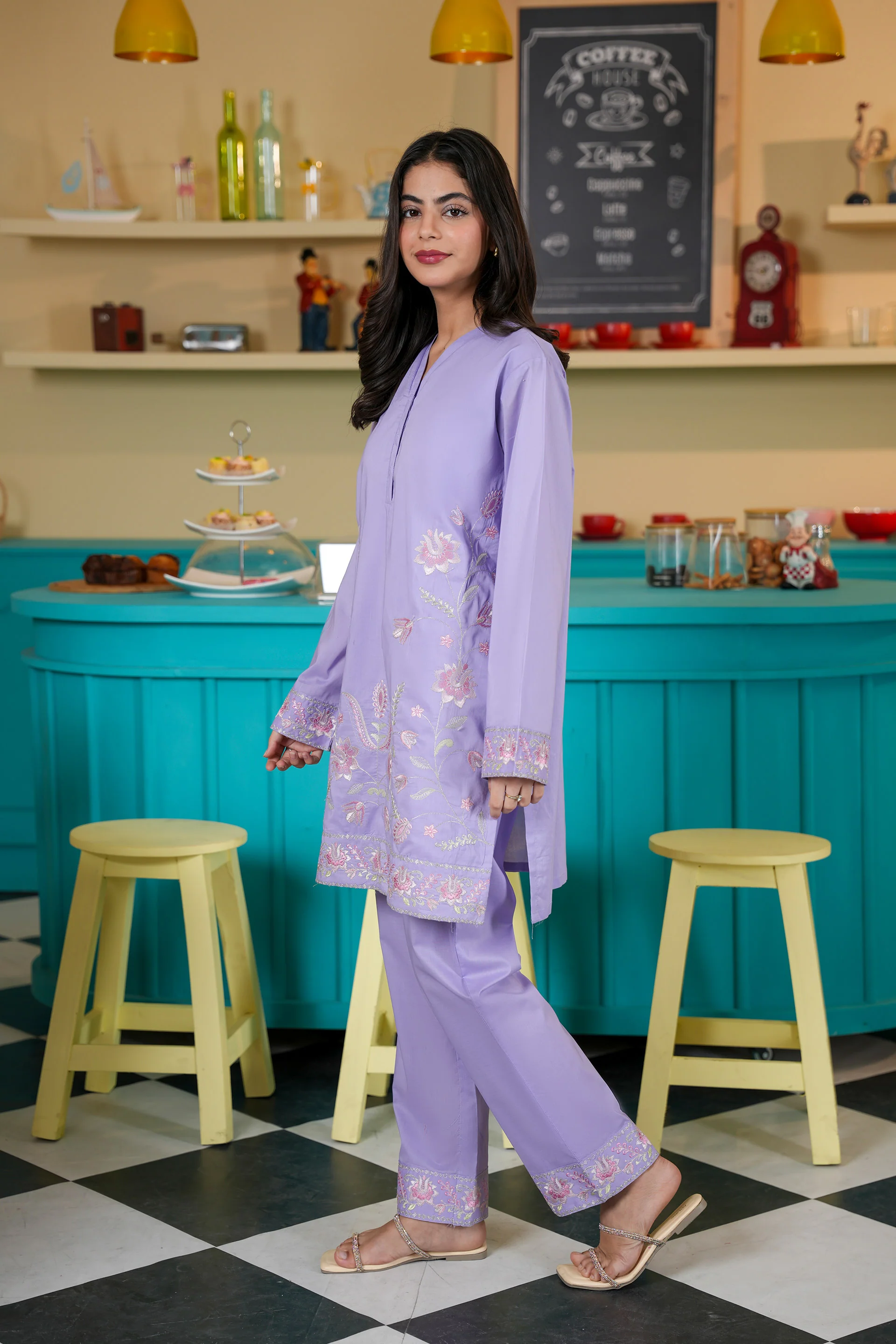 Embroidered Kameez And Trousers (SSEGKS-27) - Image 3