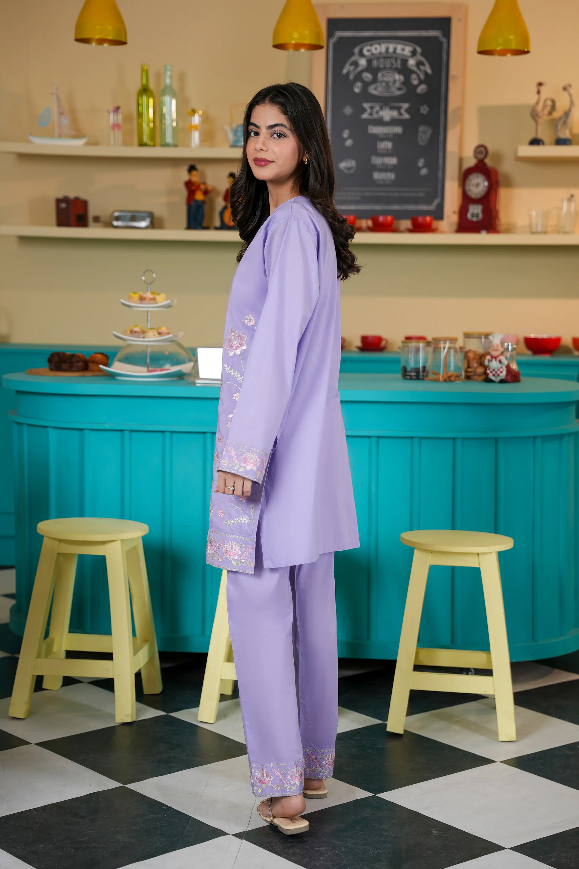 Embroidered Kameez And Trousers (SSEGKS-27) - Image 4