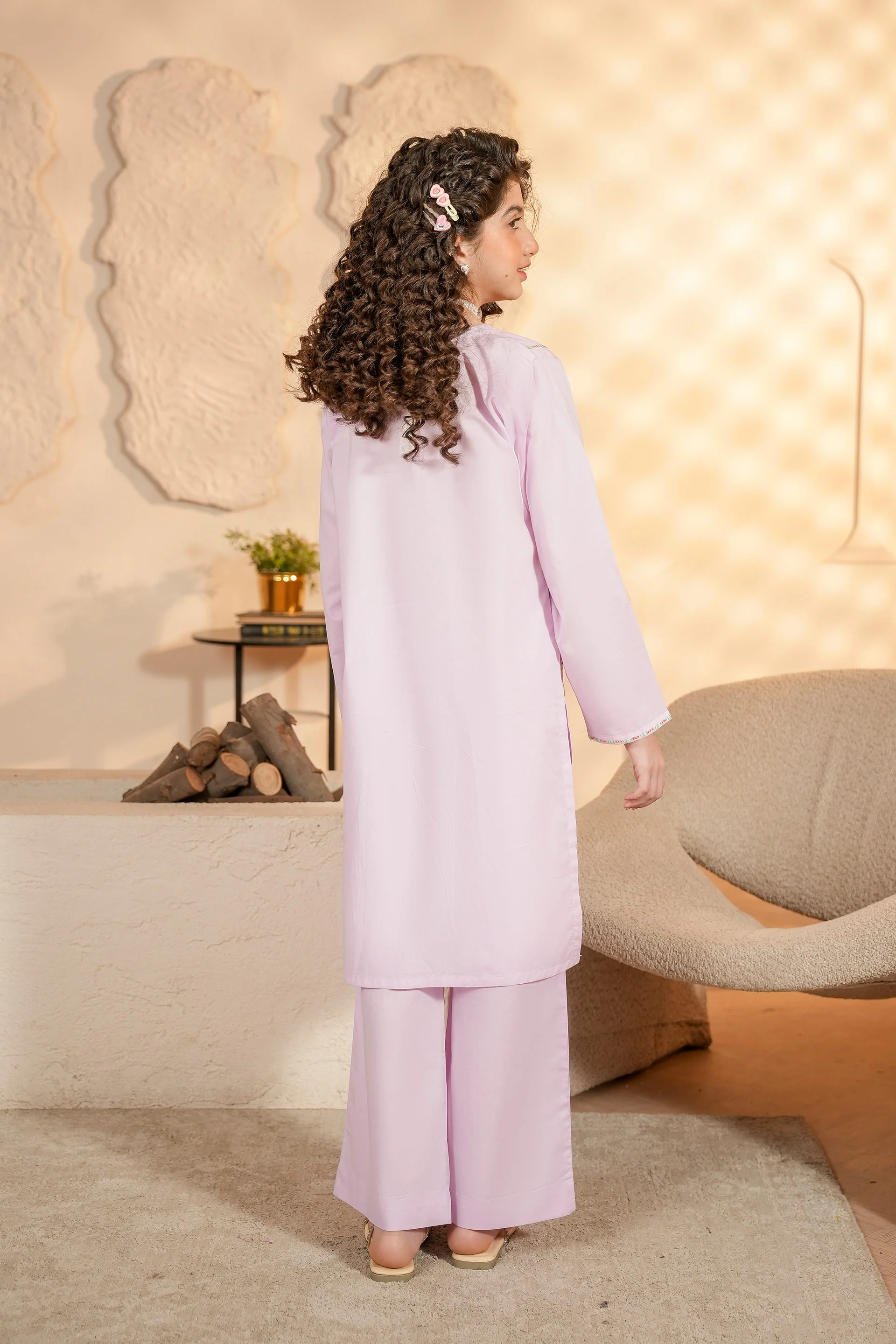 Hand Embroidered Kameez & Trousers (GSKH-55) - Image 4
