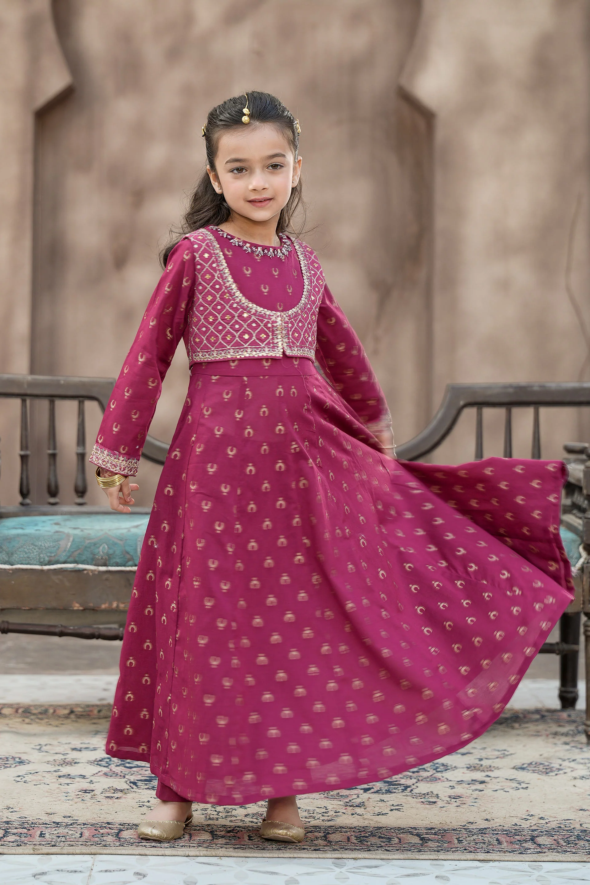 Long Frock With Koti And Straight Trousers (GPW2-04) - Image 2