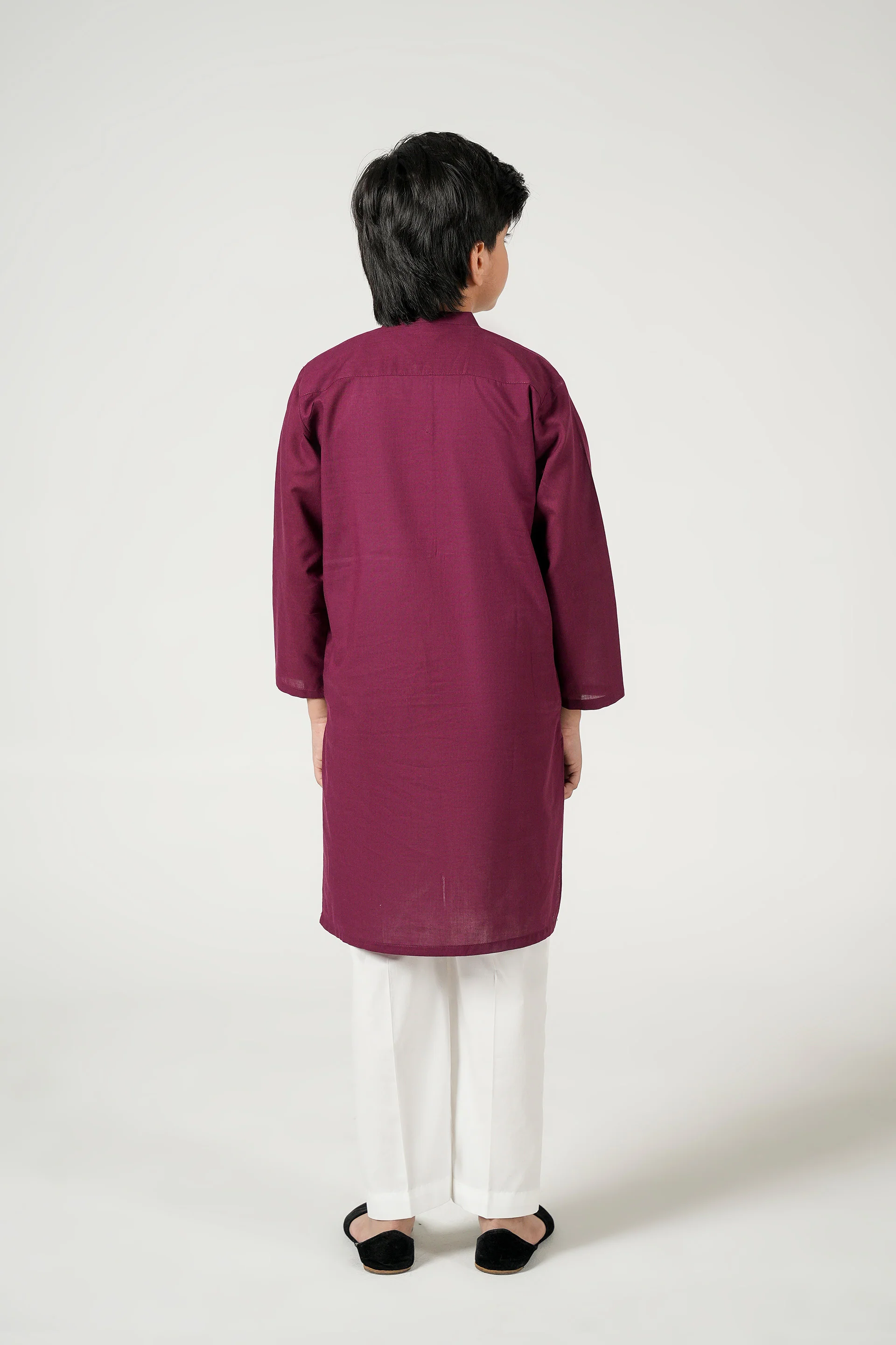 Boys Maroon Basic Kurta (MSKZB-31) - Image 4