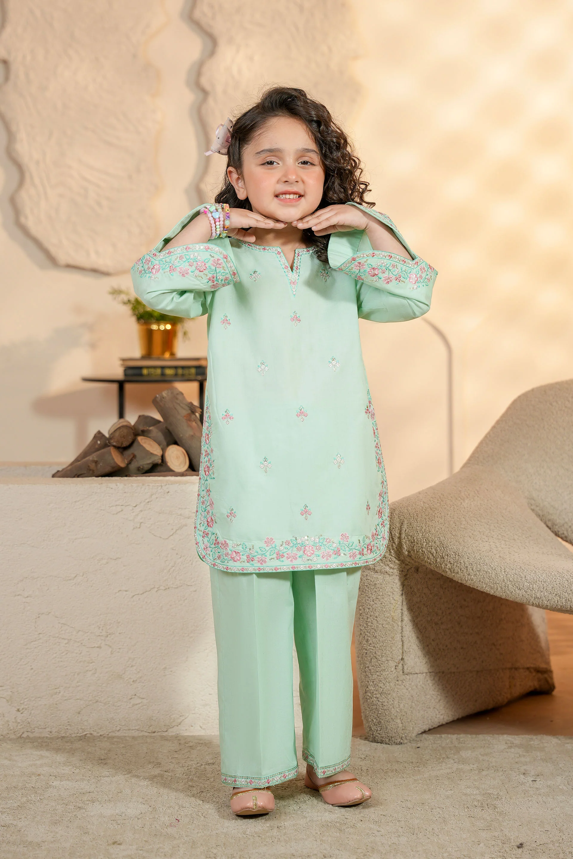 Embroidered Kameez & Trousers (GKS2-06) - Image 2