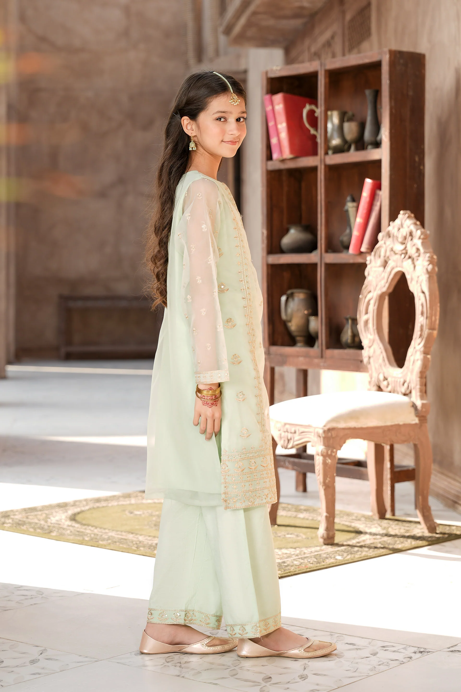 Embellished Kameez & Trousers With Dupatta (GPW-1152) - Image 4