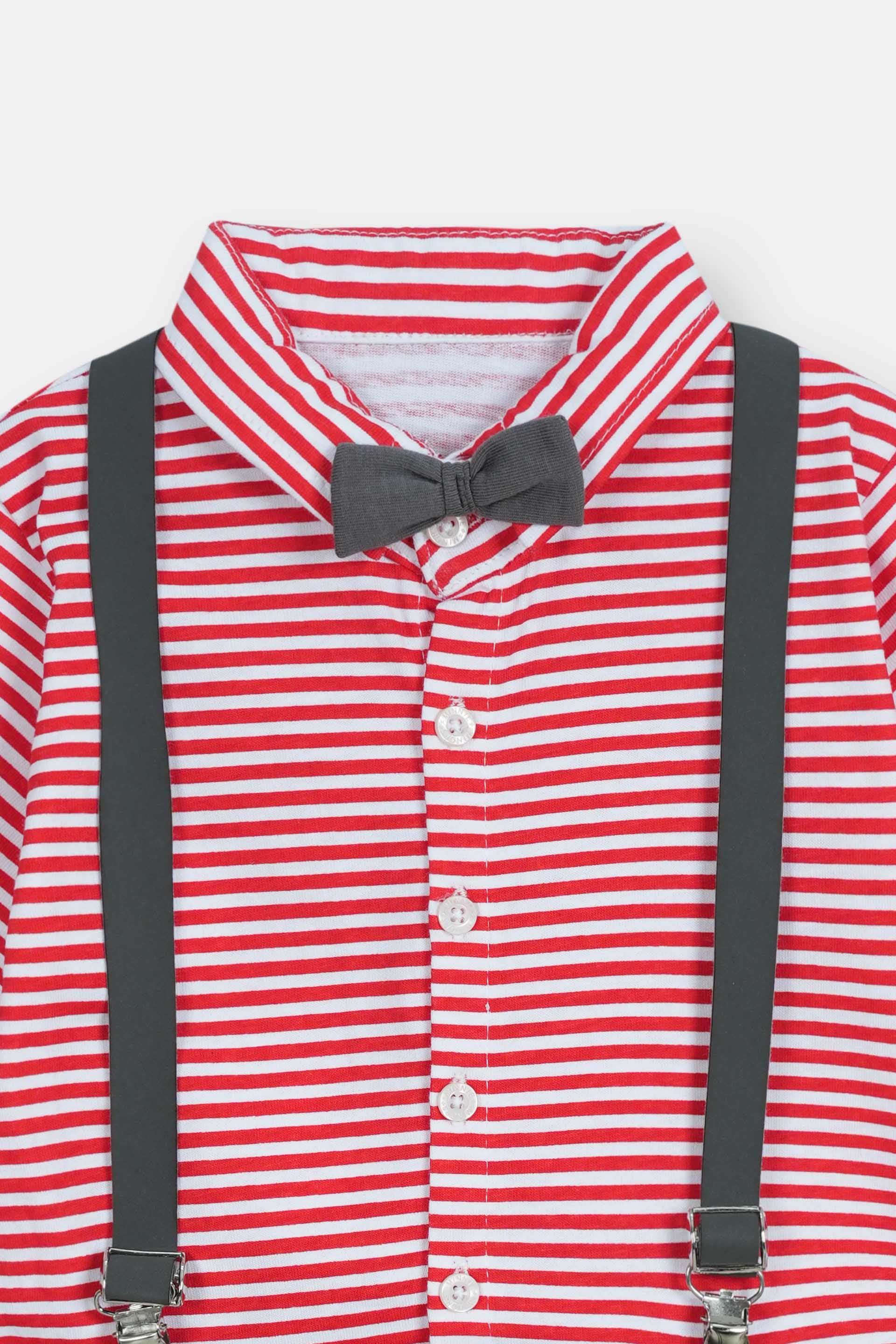 Romper With Suspender And Bow (IPS-055) - Image 3