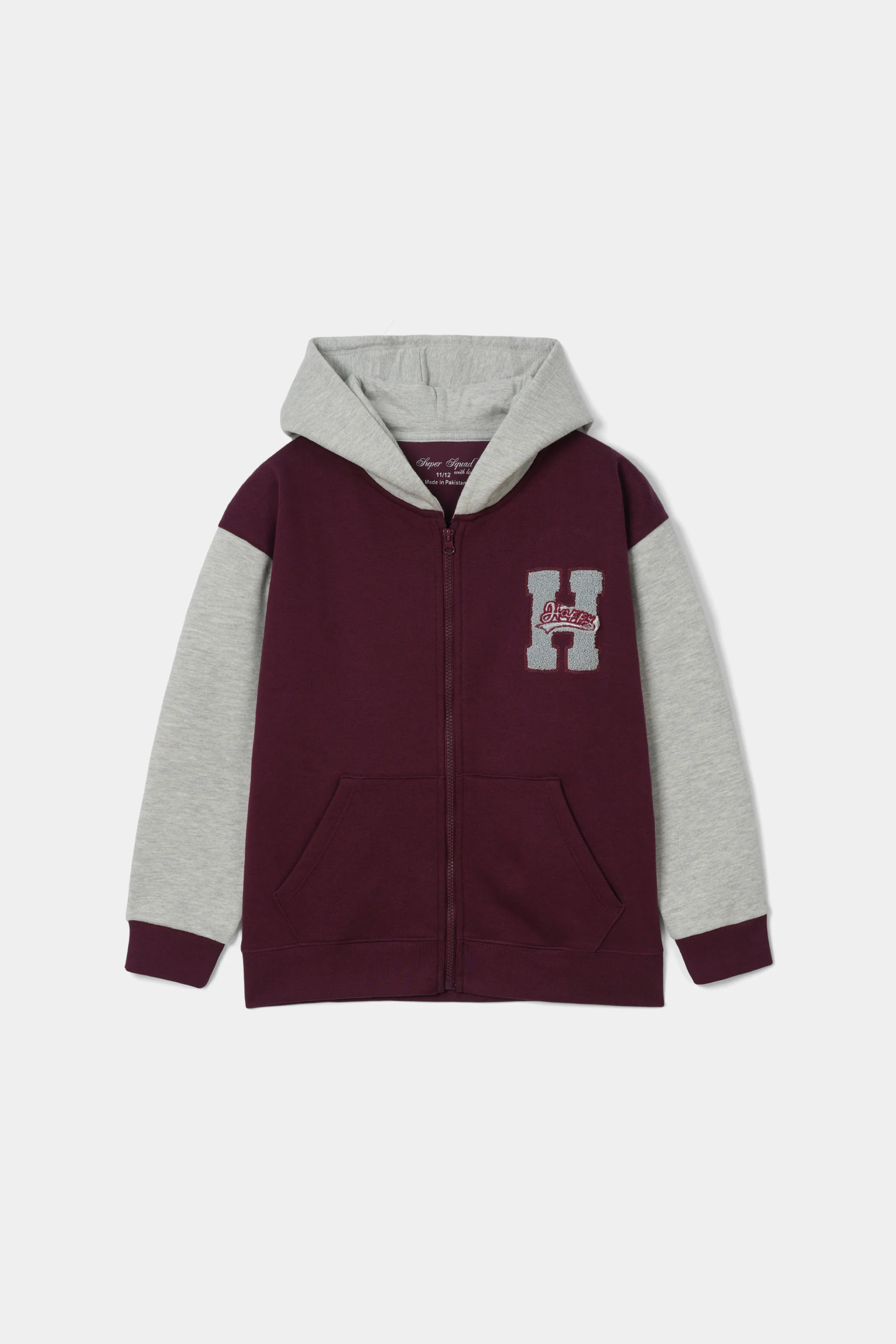 Contrast Sleeve Zipper Hood (SSGKH-56)