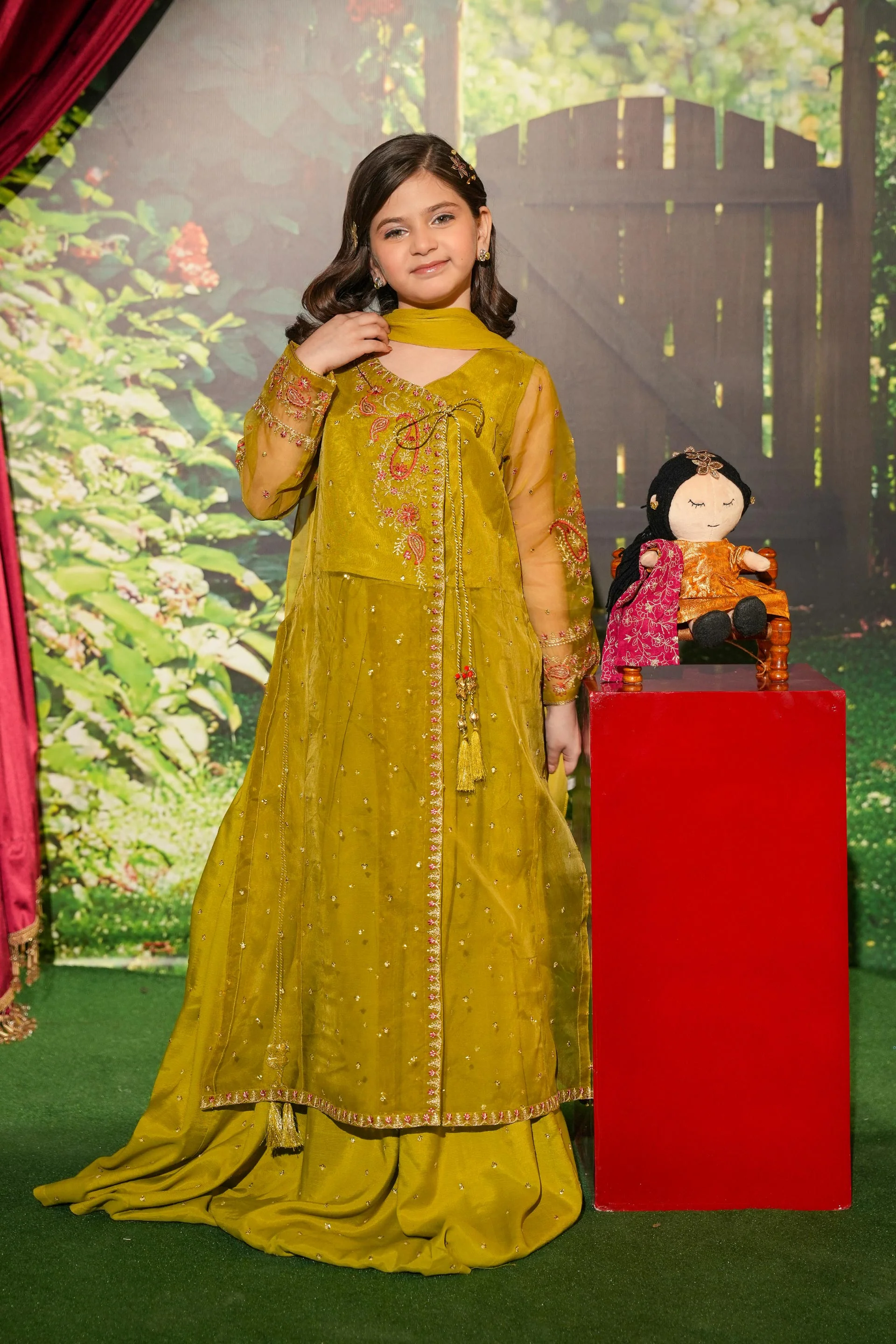 Embroidered Angrakha With High Waisted Lehenga And Dupatta. (EFW-03)