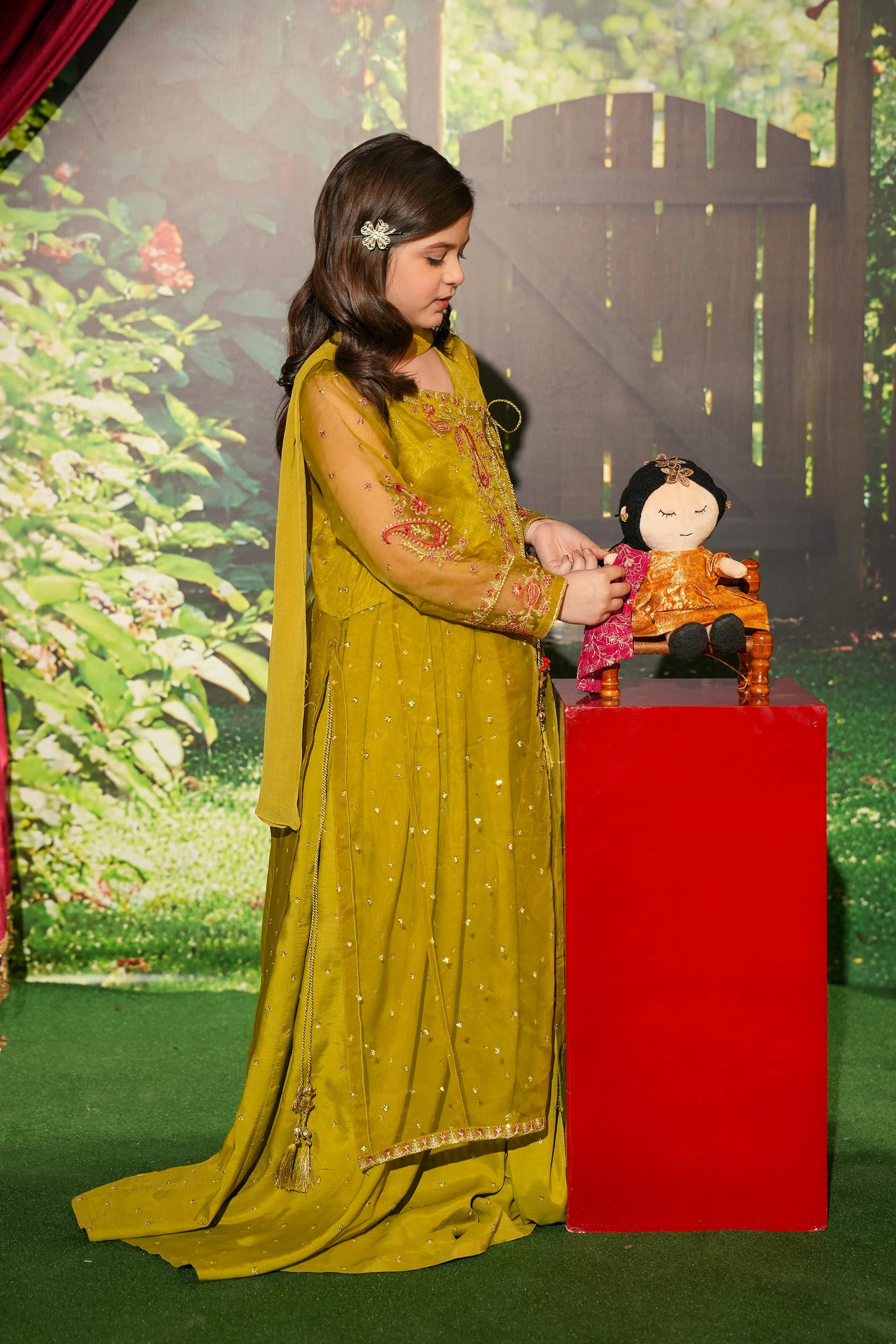 Embroidered Angrakha With High Waisted Lehenga And Dupatta. (EFW-03) - Image 2