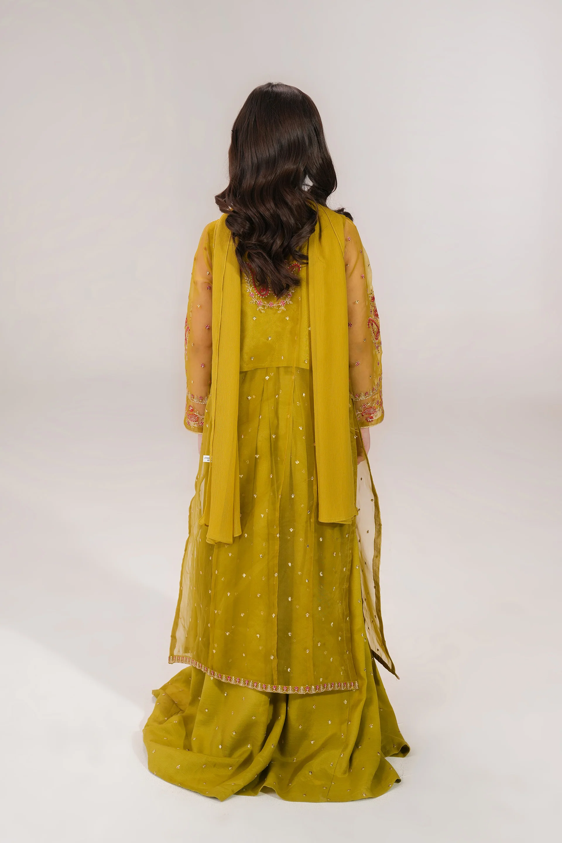 Embroidered Angrakha With High Waisted Lehenga And Dupatta. (EFW-03) - Image 5