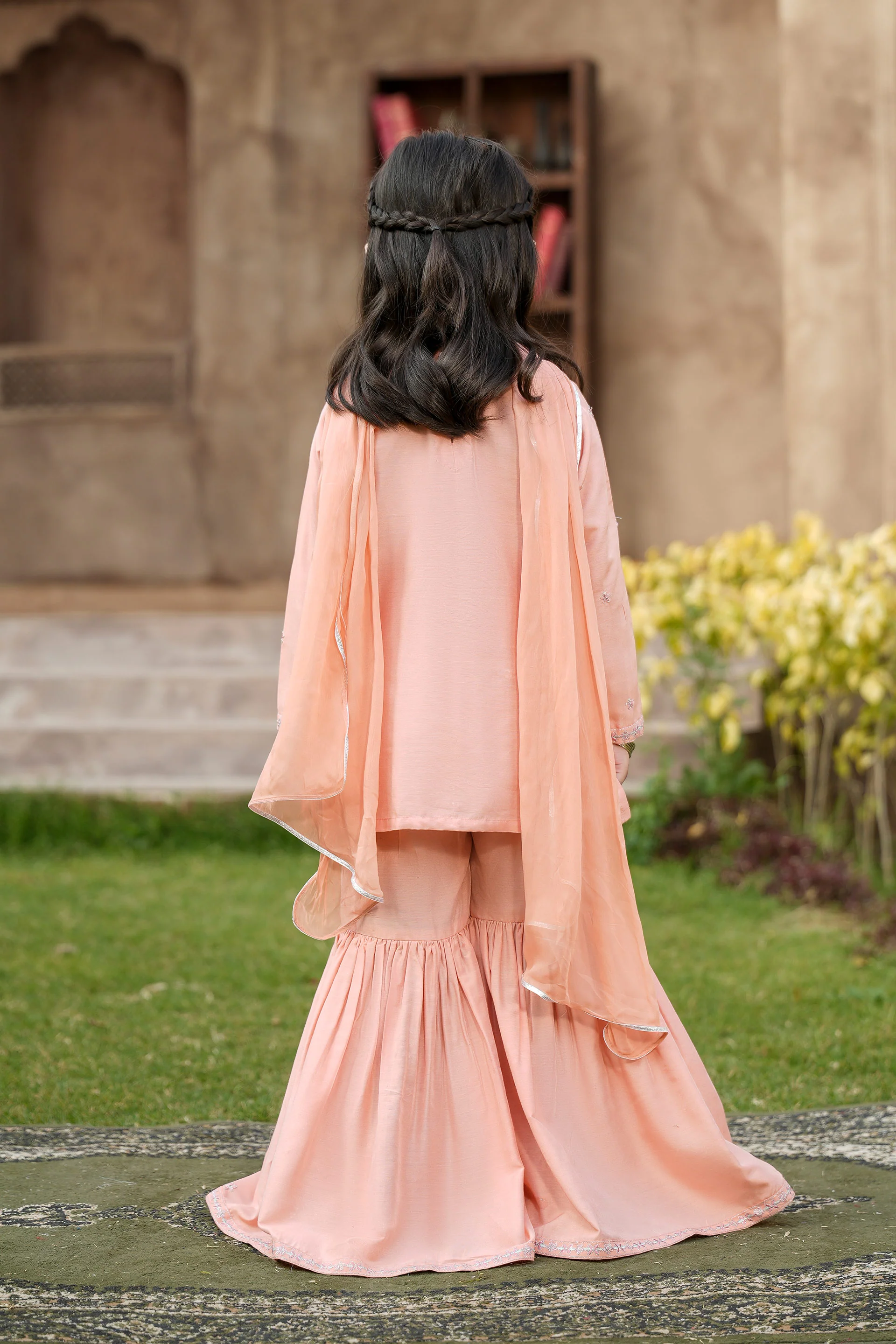 Embellished Kameez & Gharara With Dupatta (GPW-1141) - Image 4