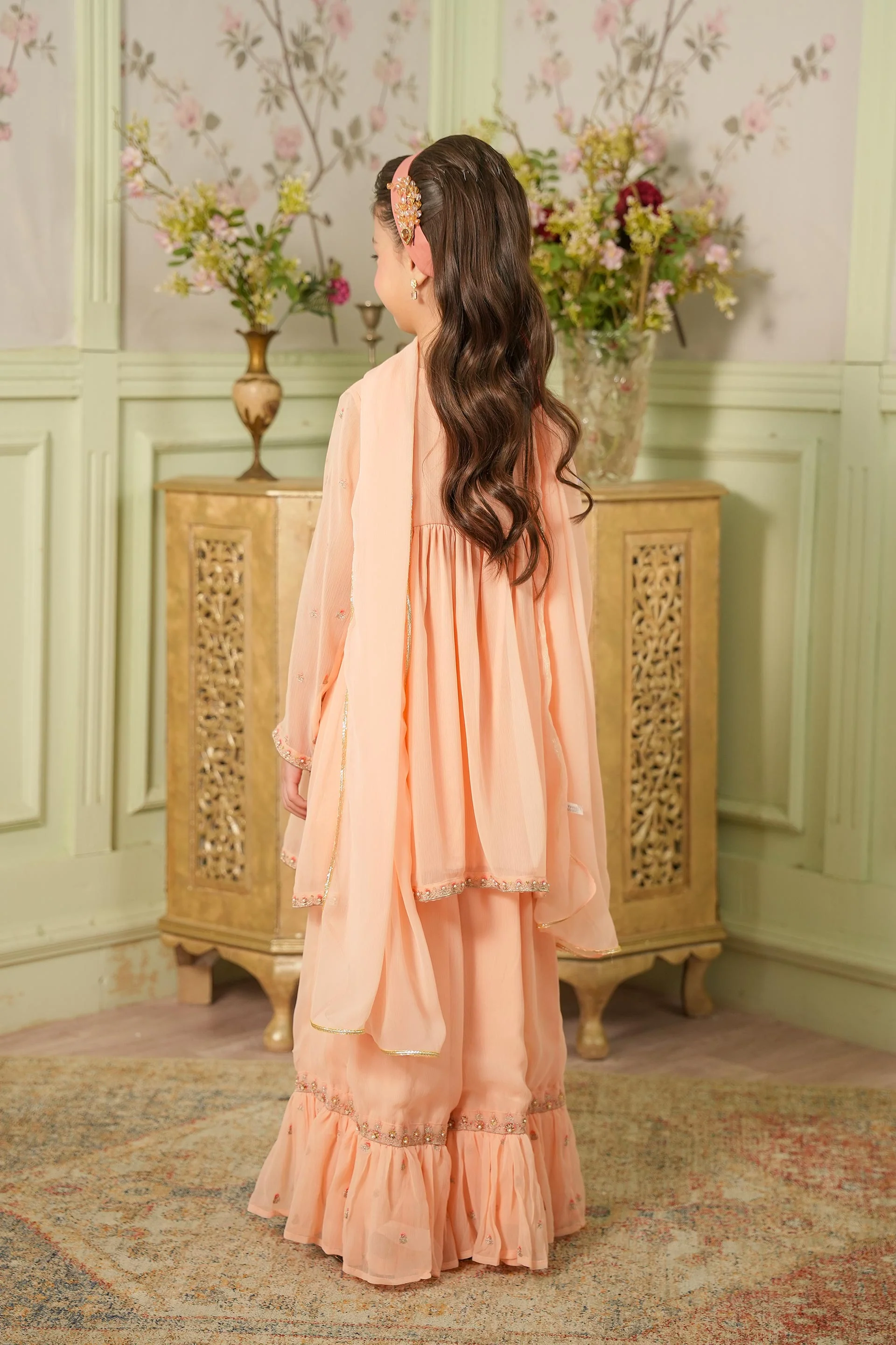 Embellished Kameez & Sharara With Dupatta (GPW-1163) - Image 5