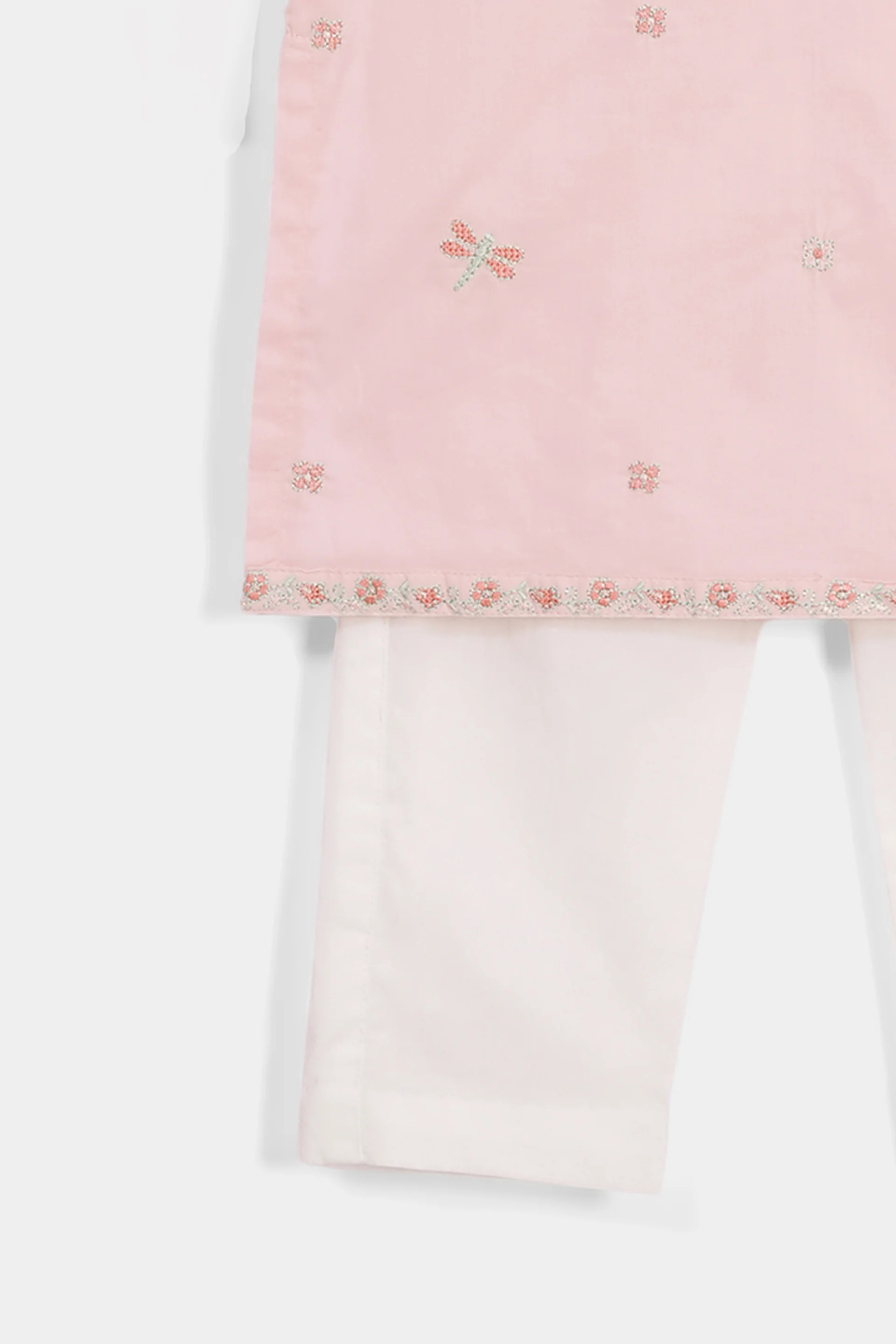 Embroidered Kameez & Trouser With Separate Sleeves (ISK-314) - Image 3