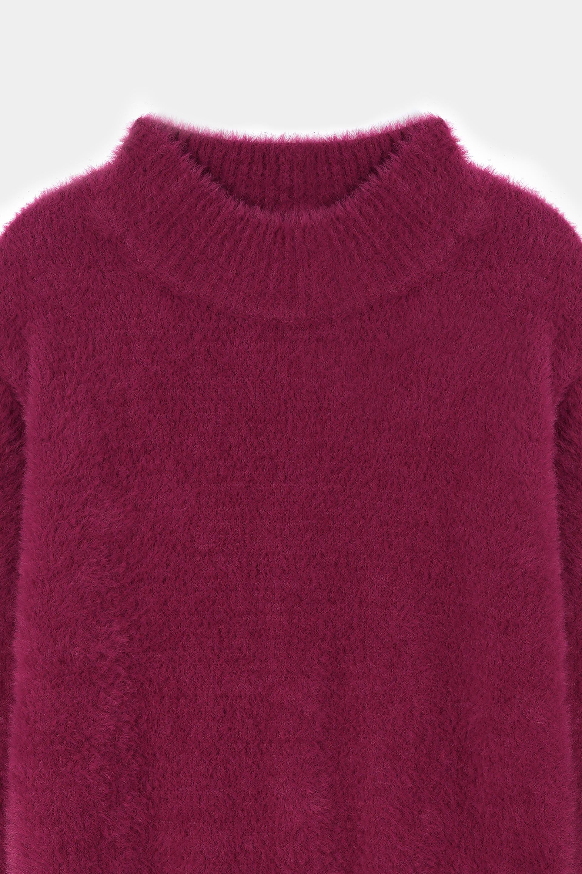Girls Feather Yarn Mock Neck Sweater (GMMS-224) - Image 2