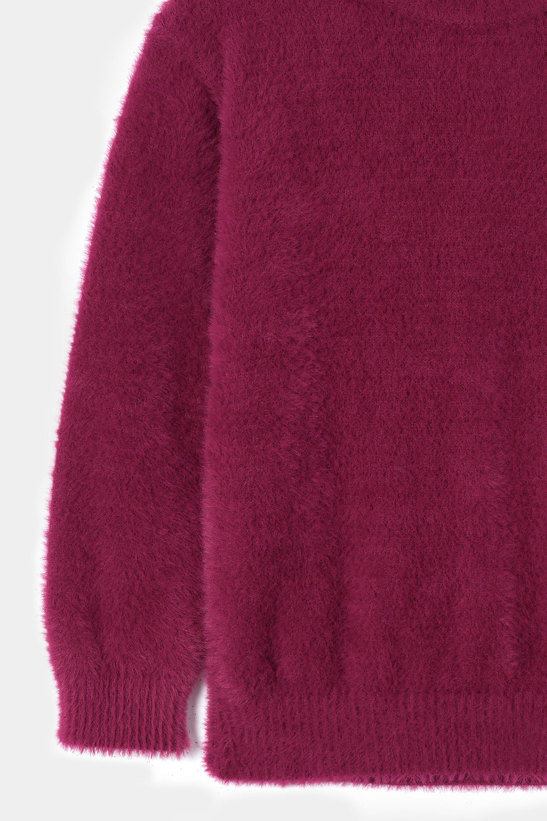 Girls Feather Yarn Mock Neck Sweater (GMMS-224) - Image 3
