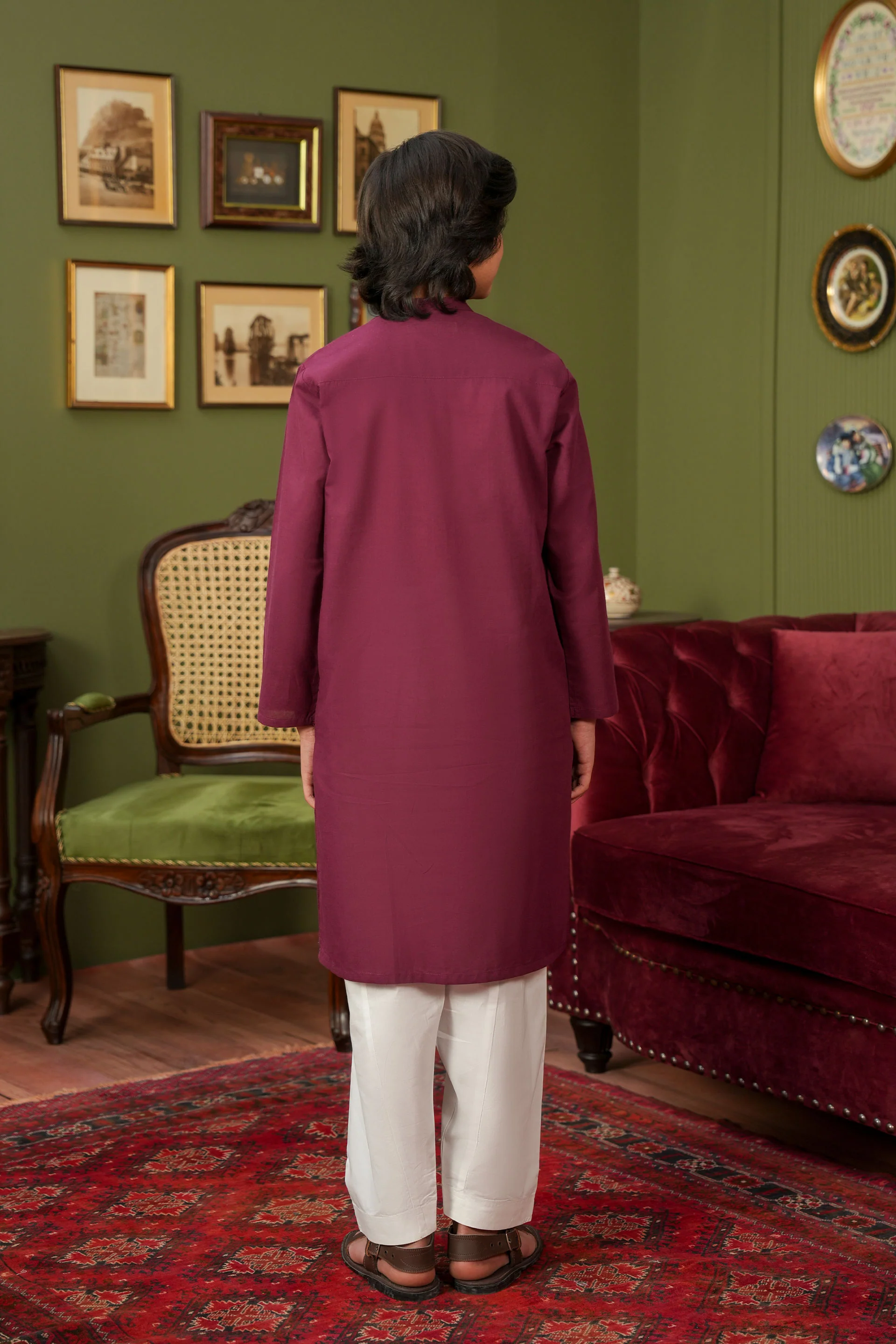 Boys Purple Kurta (KZ-543) - Image 4