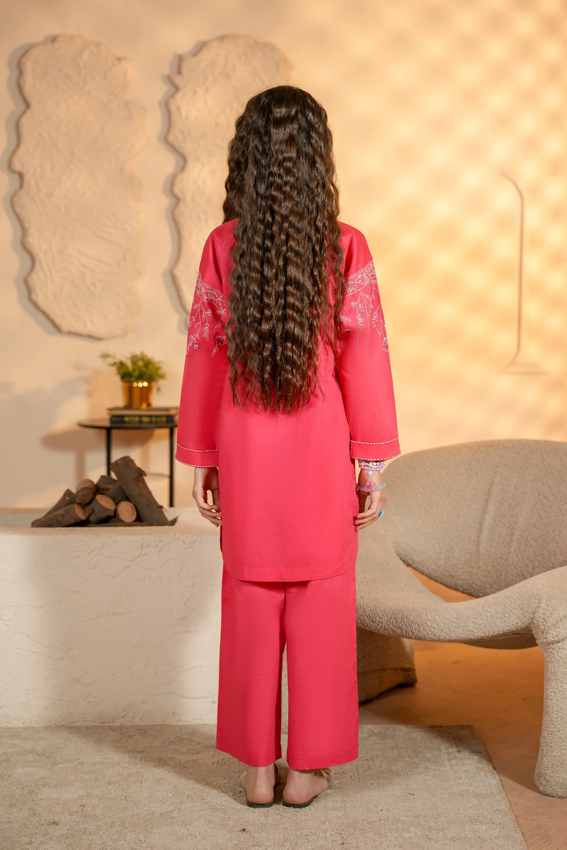 Hand Embroidered Kameez Trousers (GSKH-56) - Image 4
