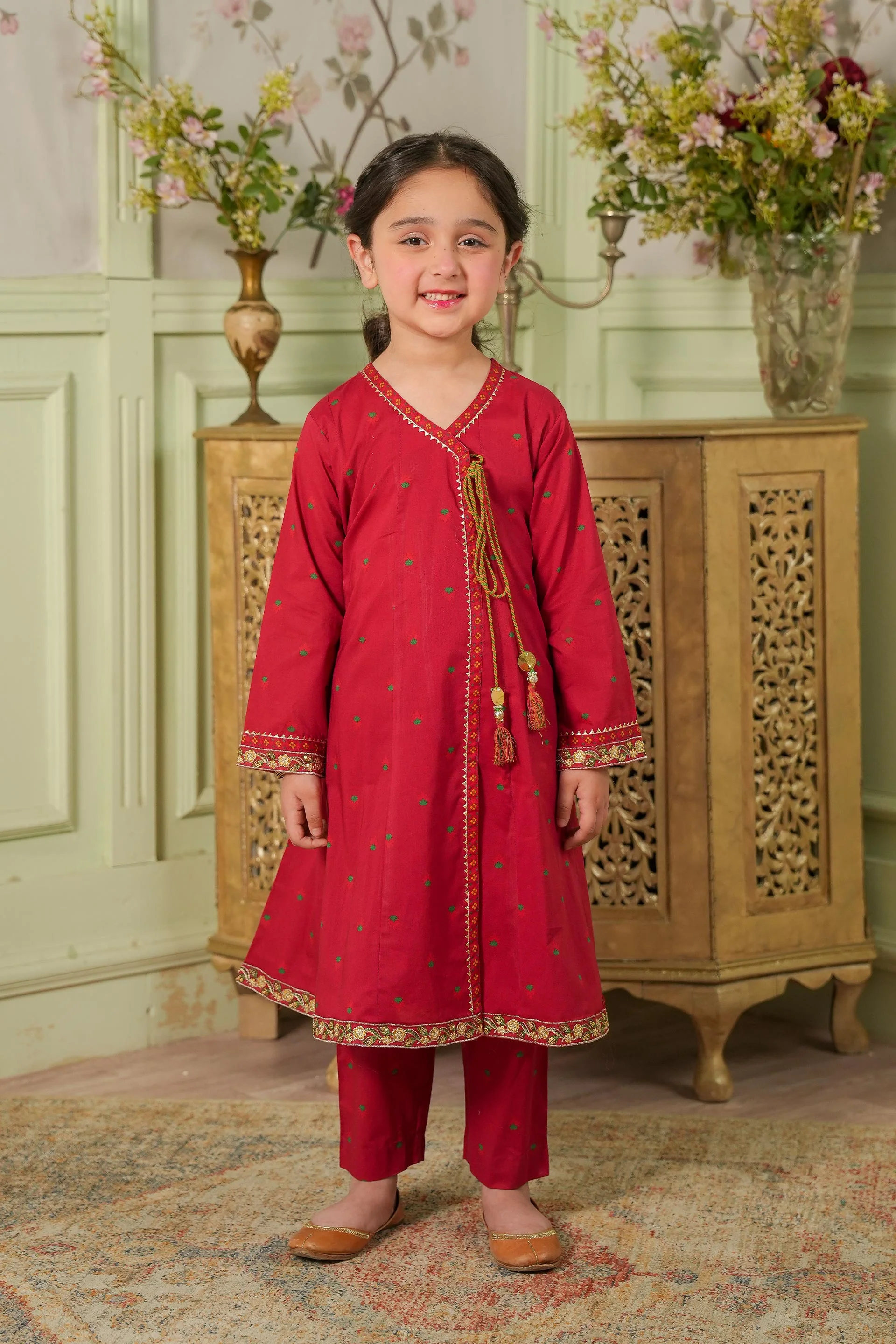 Printed And Embroidered Shirt & Trousers (DGFS2-01)