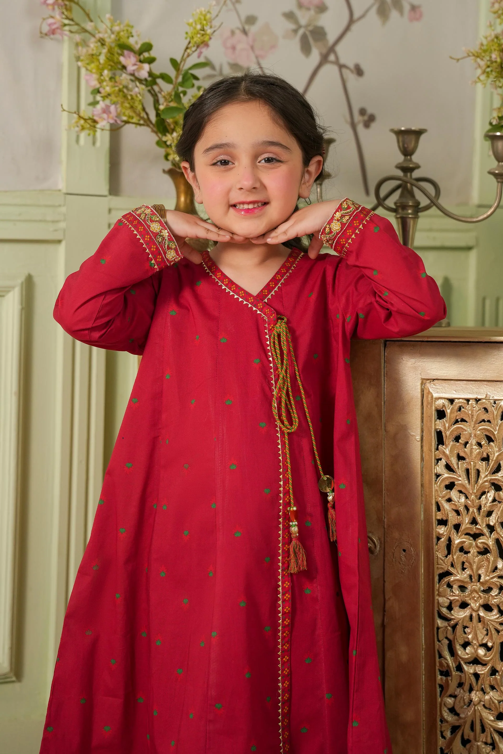 Printed And Embroidered Shirt & Trousers (DGFS2-01) - Image 2