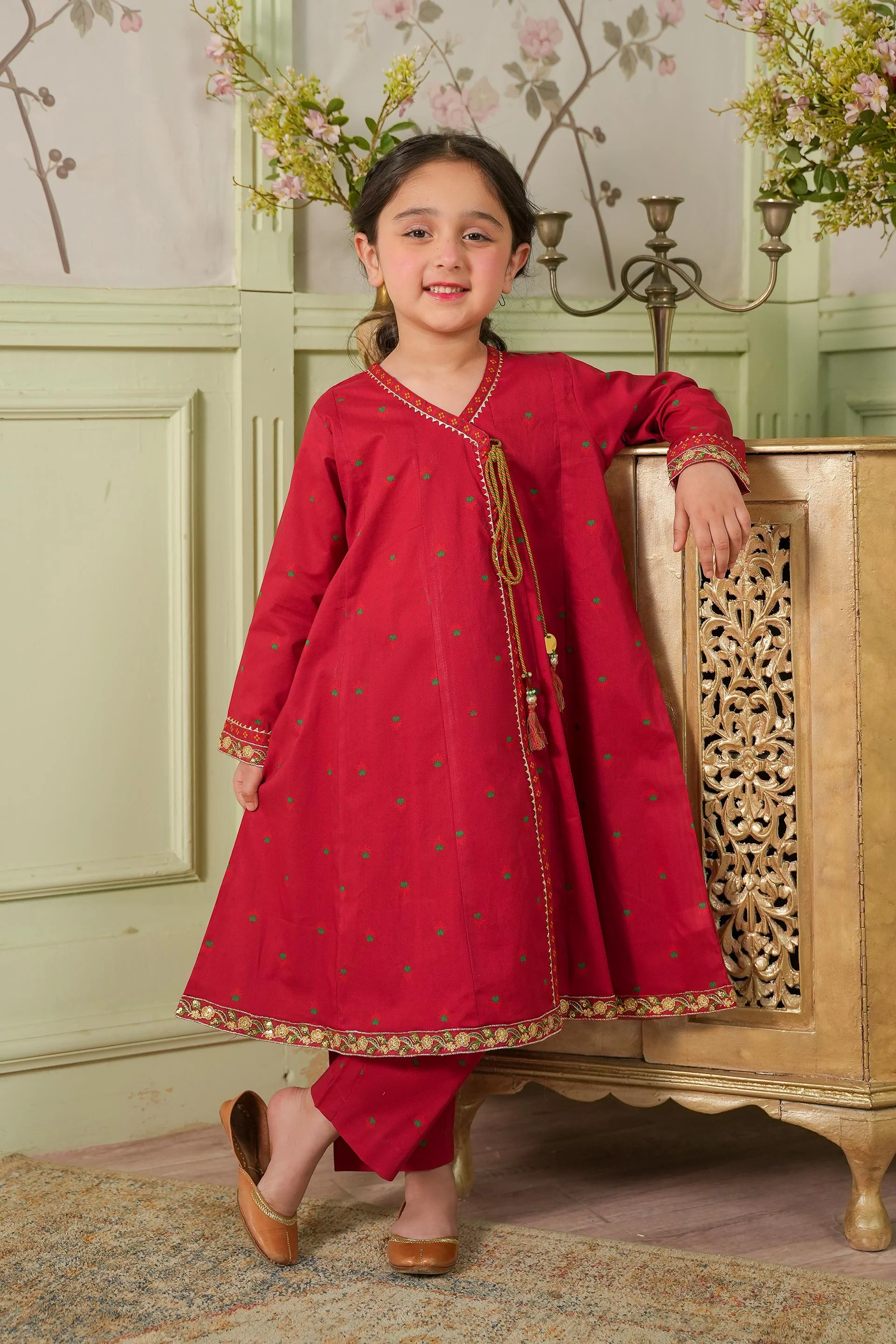 Printed And Embroidered Shirt & Trousers (DGFS2-01) - Image 3