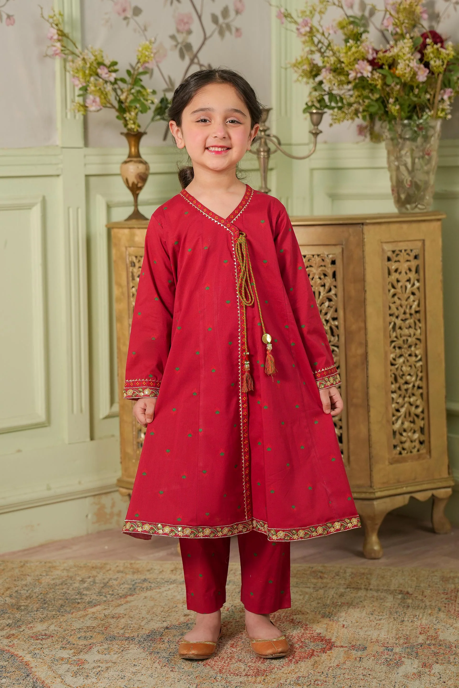 Printed And Embroidered Shirt & Trousers (DGFS2-01) - Image 4