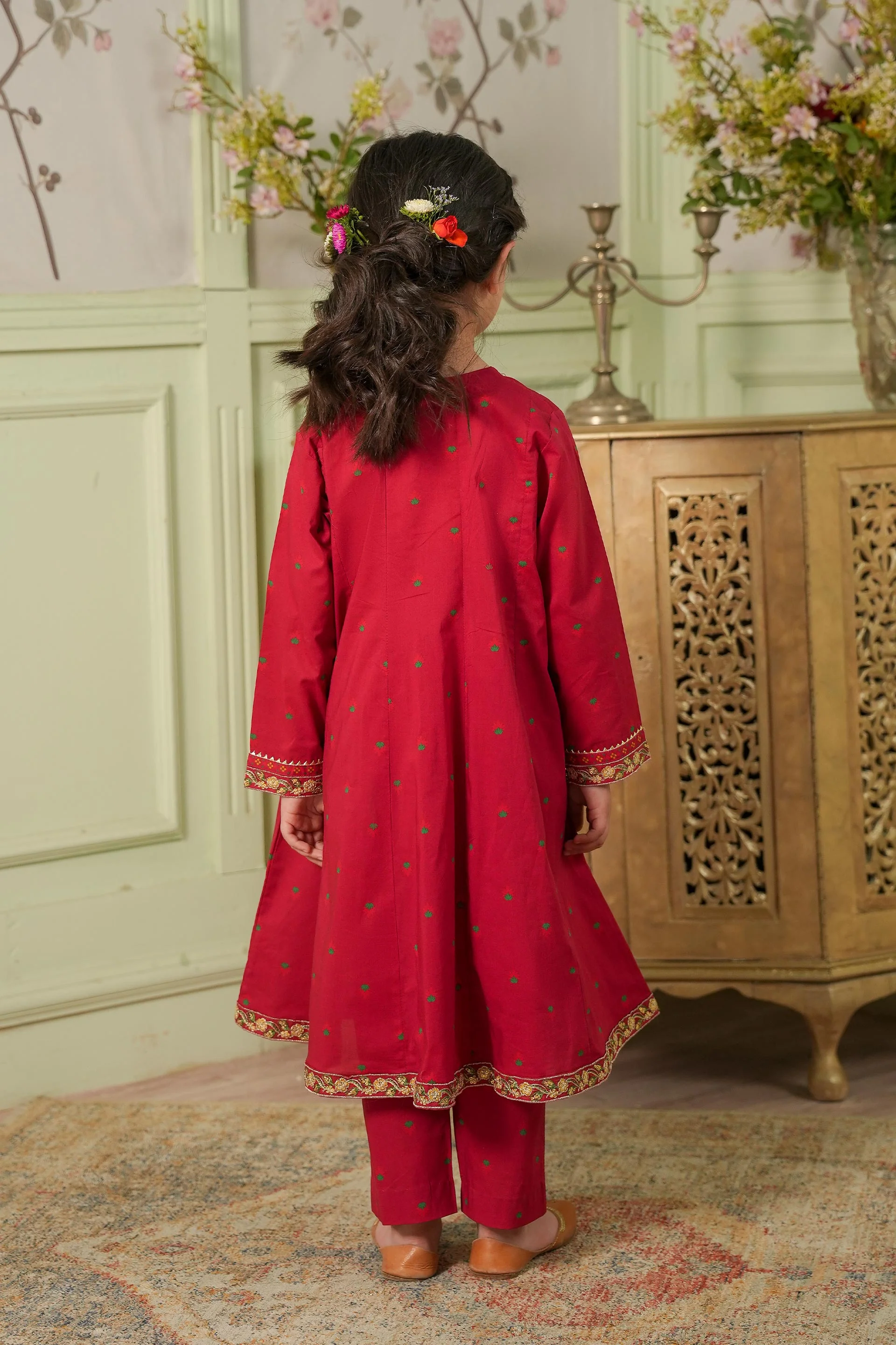 Printed And Embroidered Shirt & Trousers (DGFS2-01) - Image 5