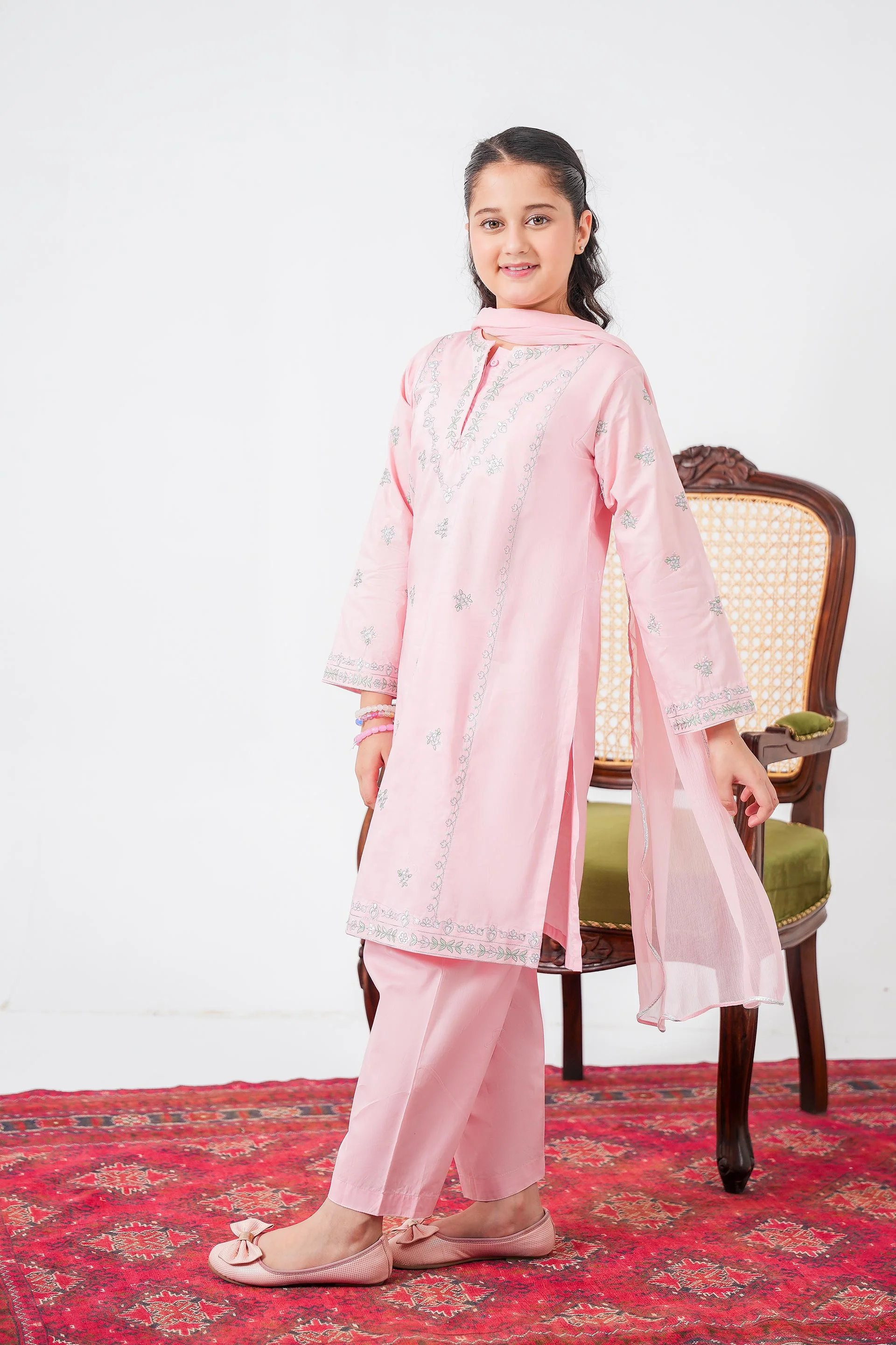 Embellished Kameez & Trousers With Dupatta (GSK-616)