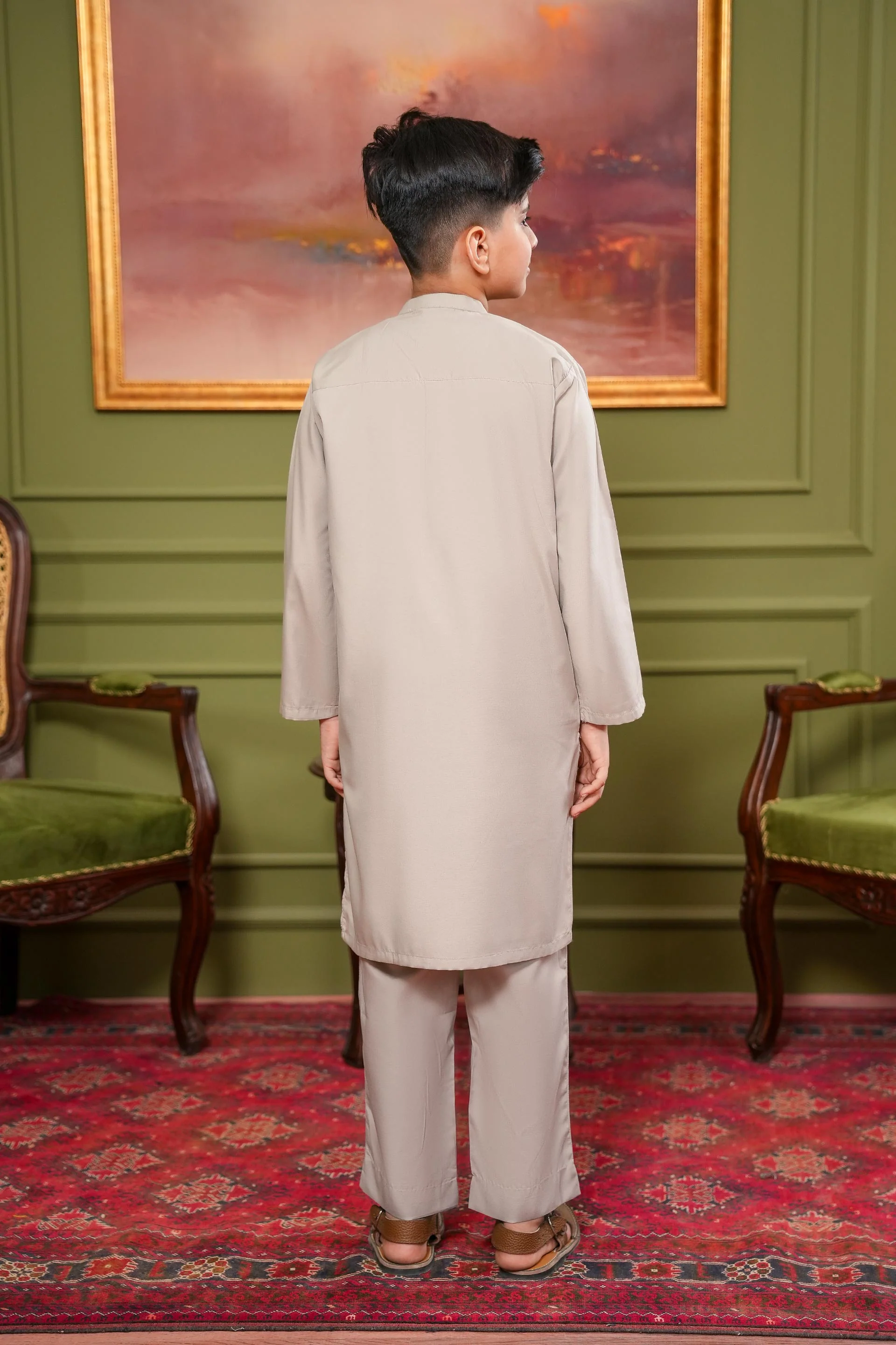 Kurta Trousers Set (MSKZS-13) - Image 4