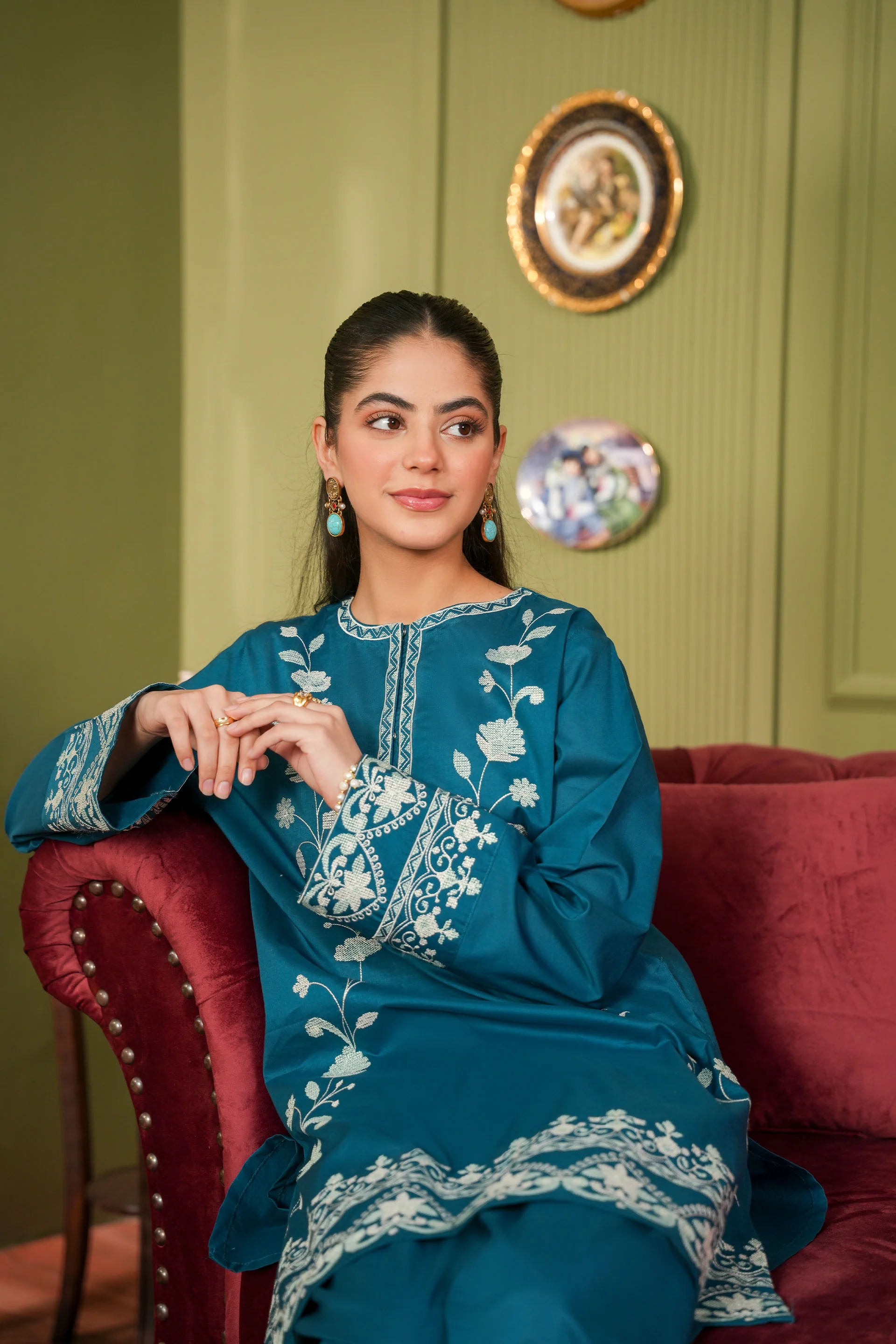 Embroidered Kameez And Shalwar (SSEGKS-32) - Image 4