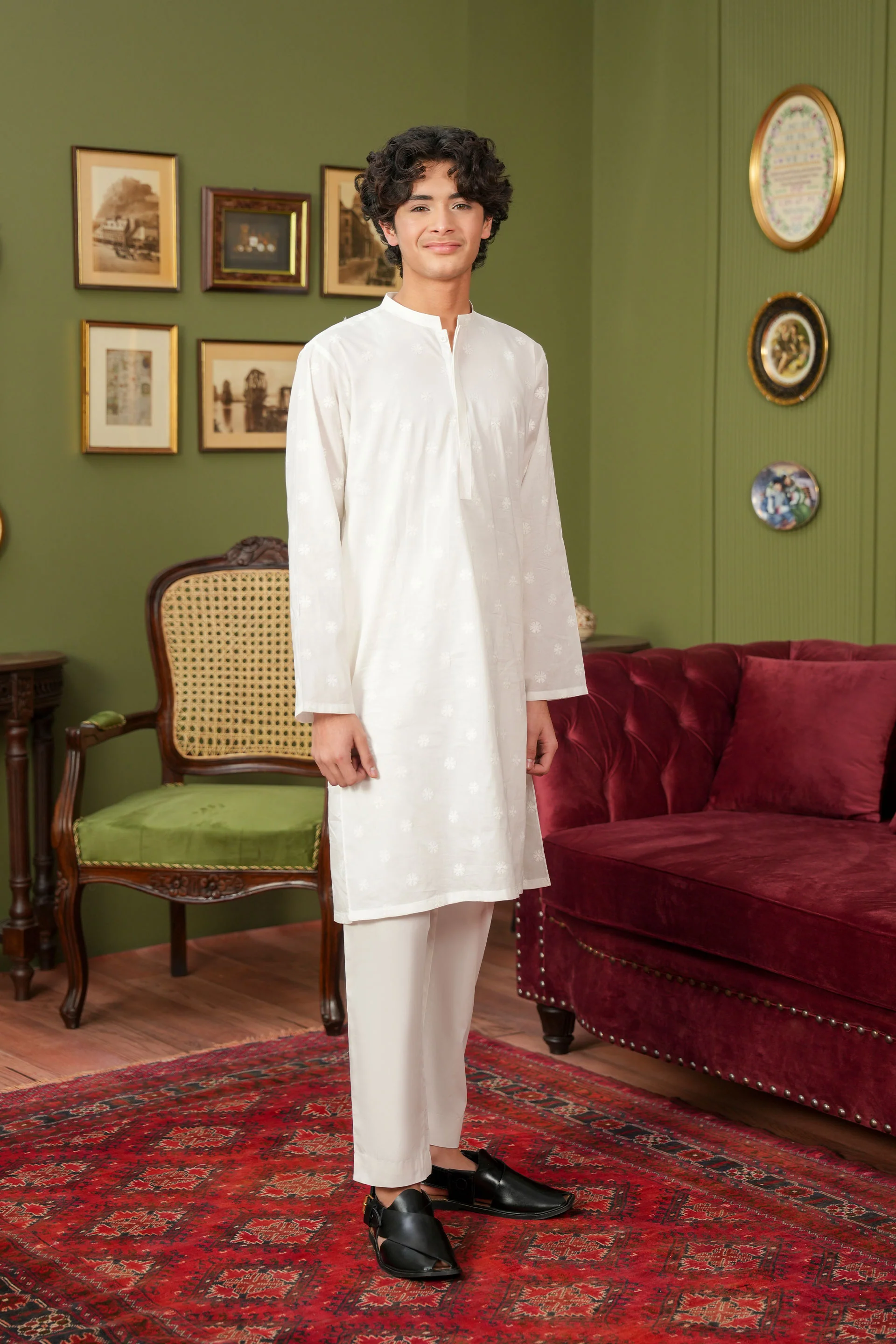 Boys White Kurta (MSKZ-39) - Image 3