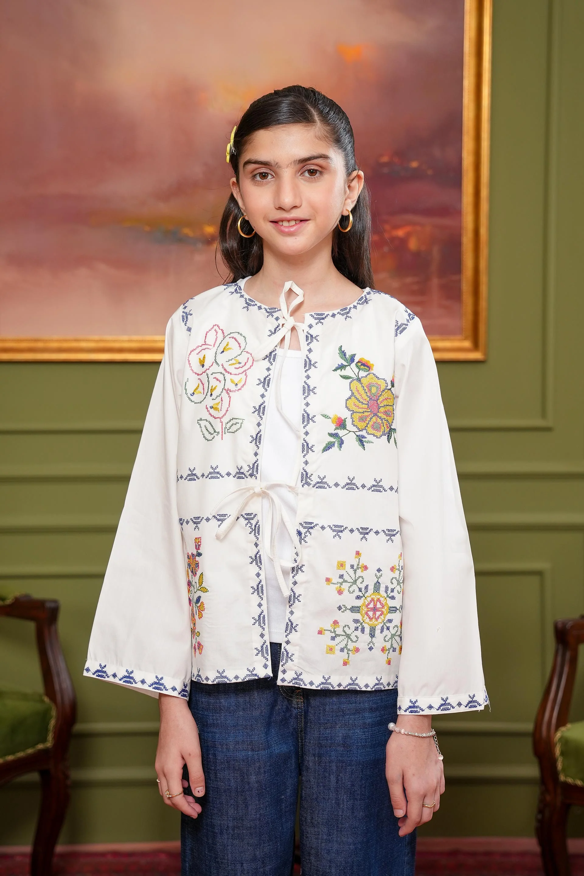 Embroidered Tunic With Vest (SSGTU-954) - Image 2
