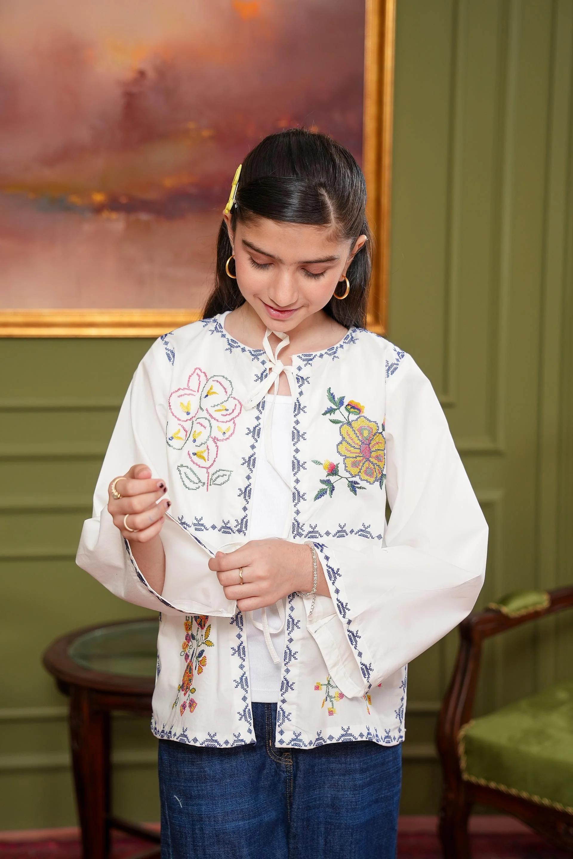 Embroidered Tunic With Vest (SSGTU-954) - Image 3