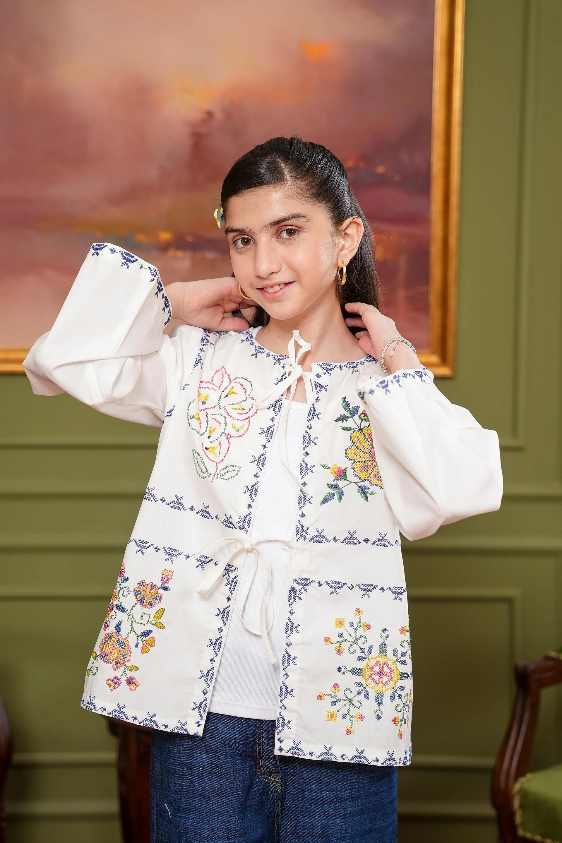 Embroidered Tunic With Vest (SSGTU-954) - Image 4