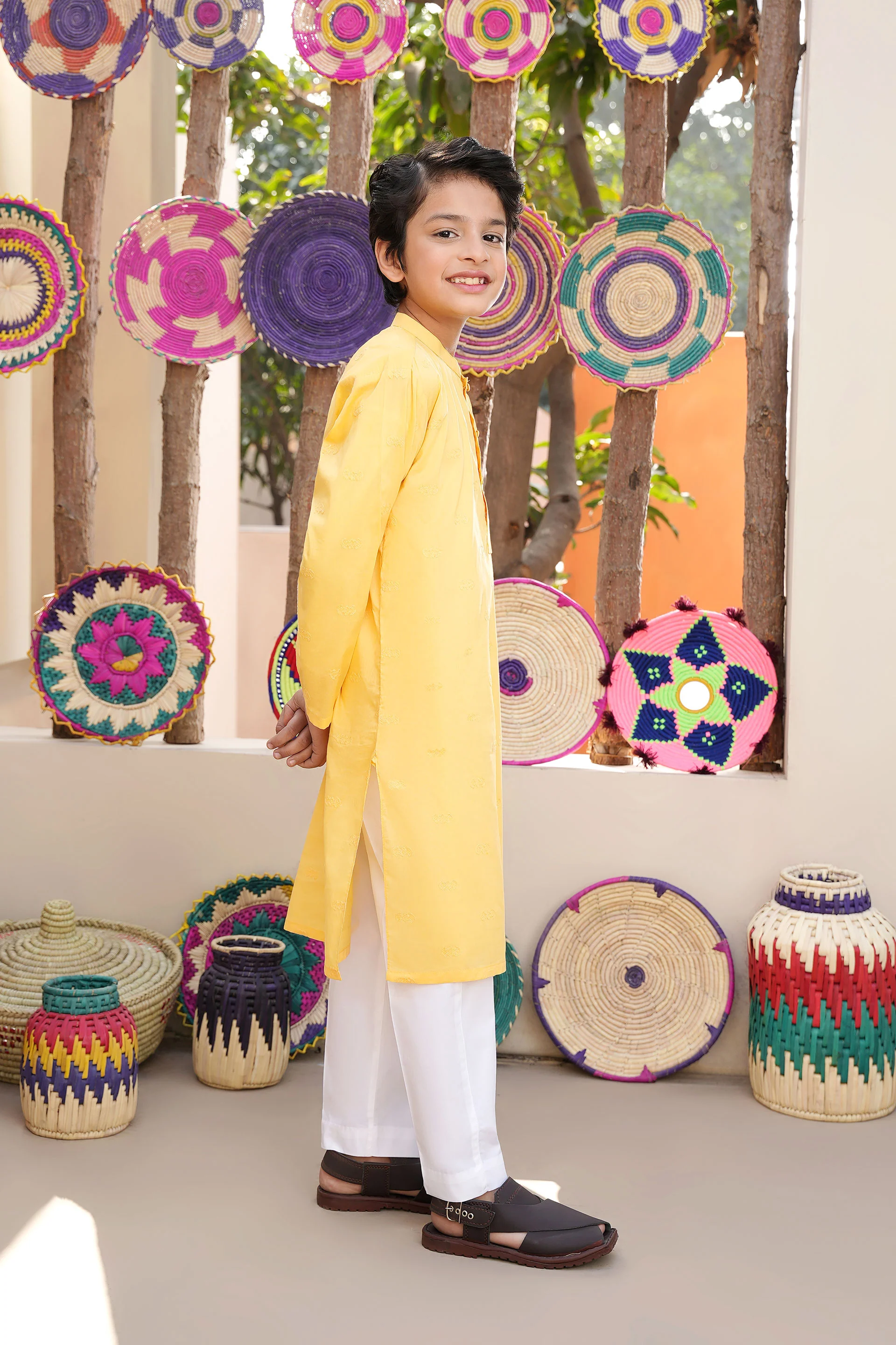 Mustard Embroidery Kurta (KZ-526) - Image 3