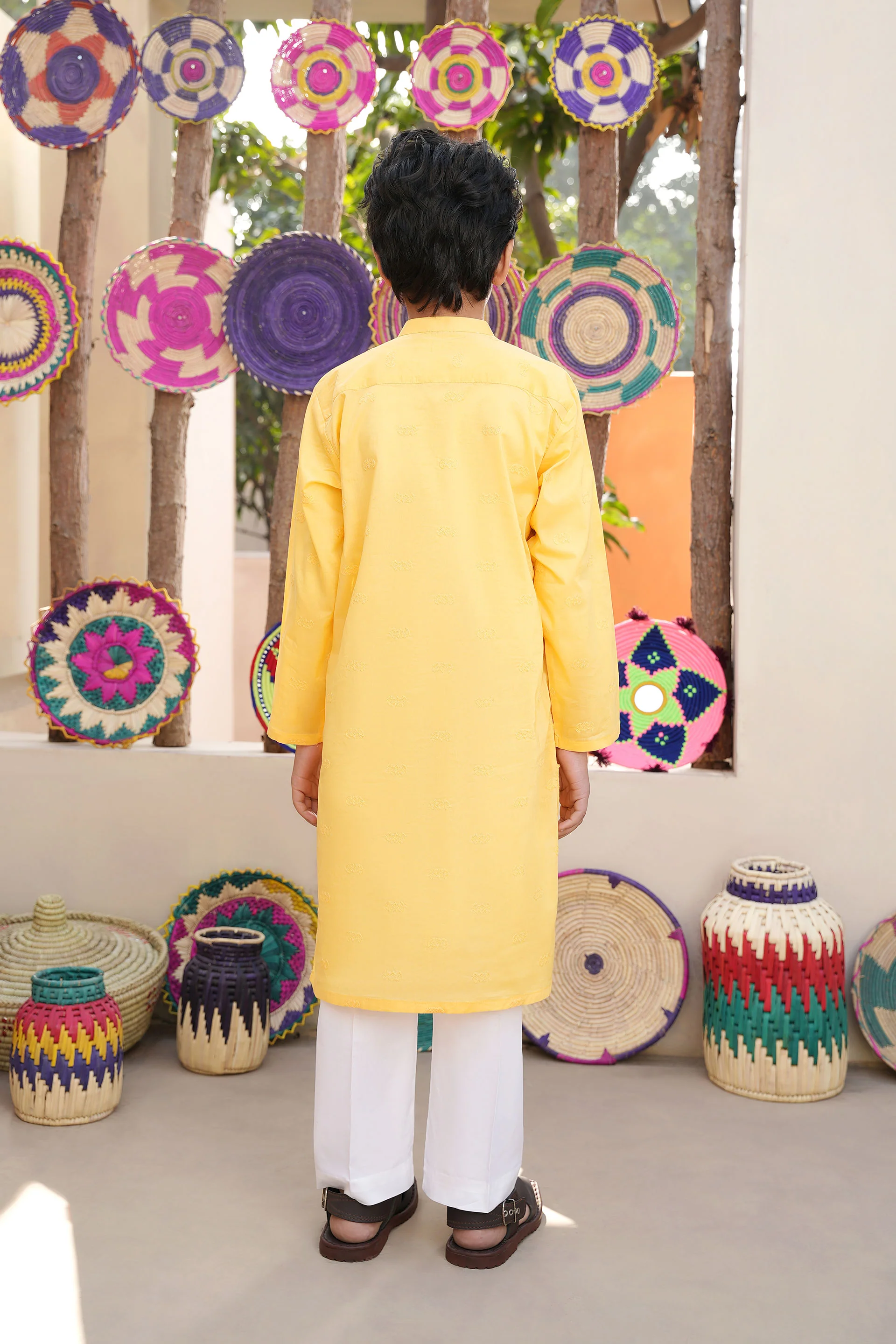 Mustard Embroidery Kurta (KZ-526) - Image 4